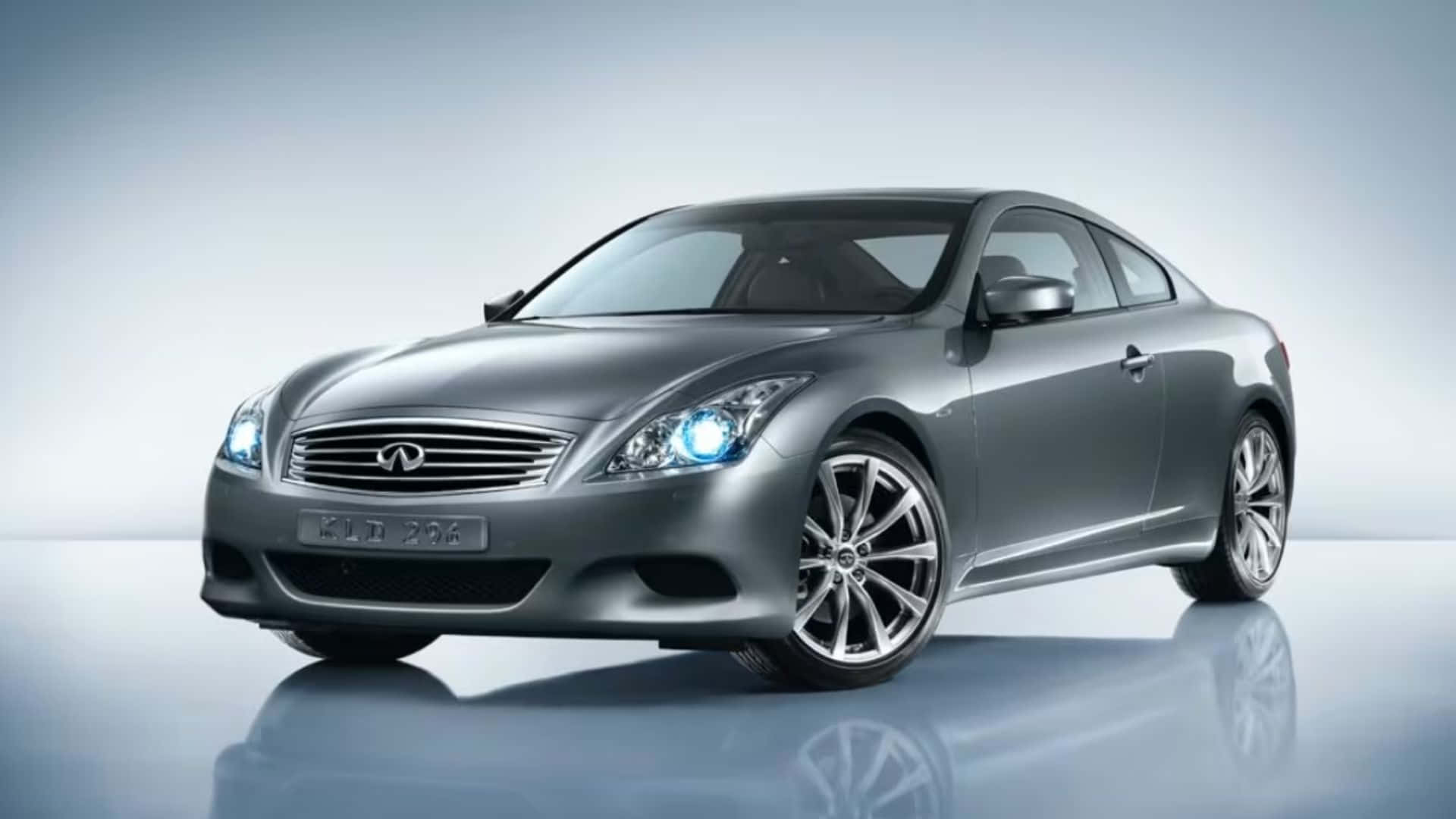 Infiniti G37, sleek silver, glowing headlights, Full HD Desktop Wallpaper