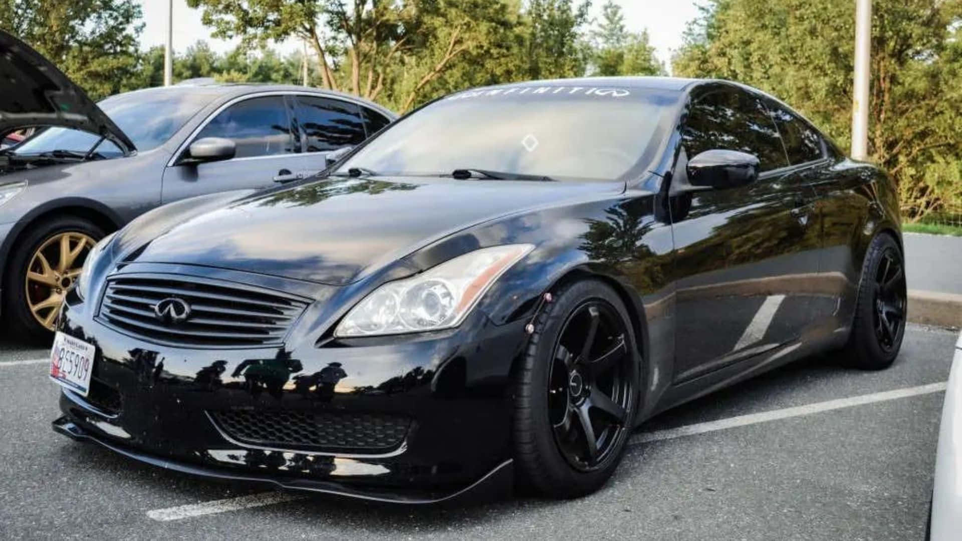 Infiniti G37, glossy black, shiny hood, Full HD Desktop Wallpaper