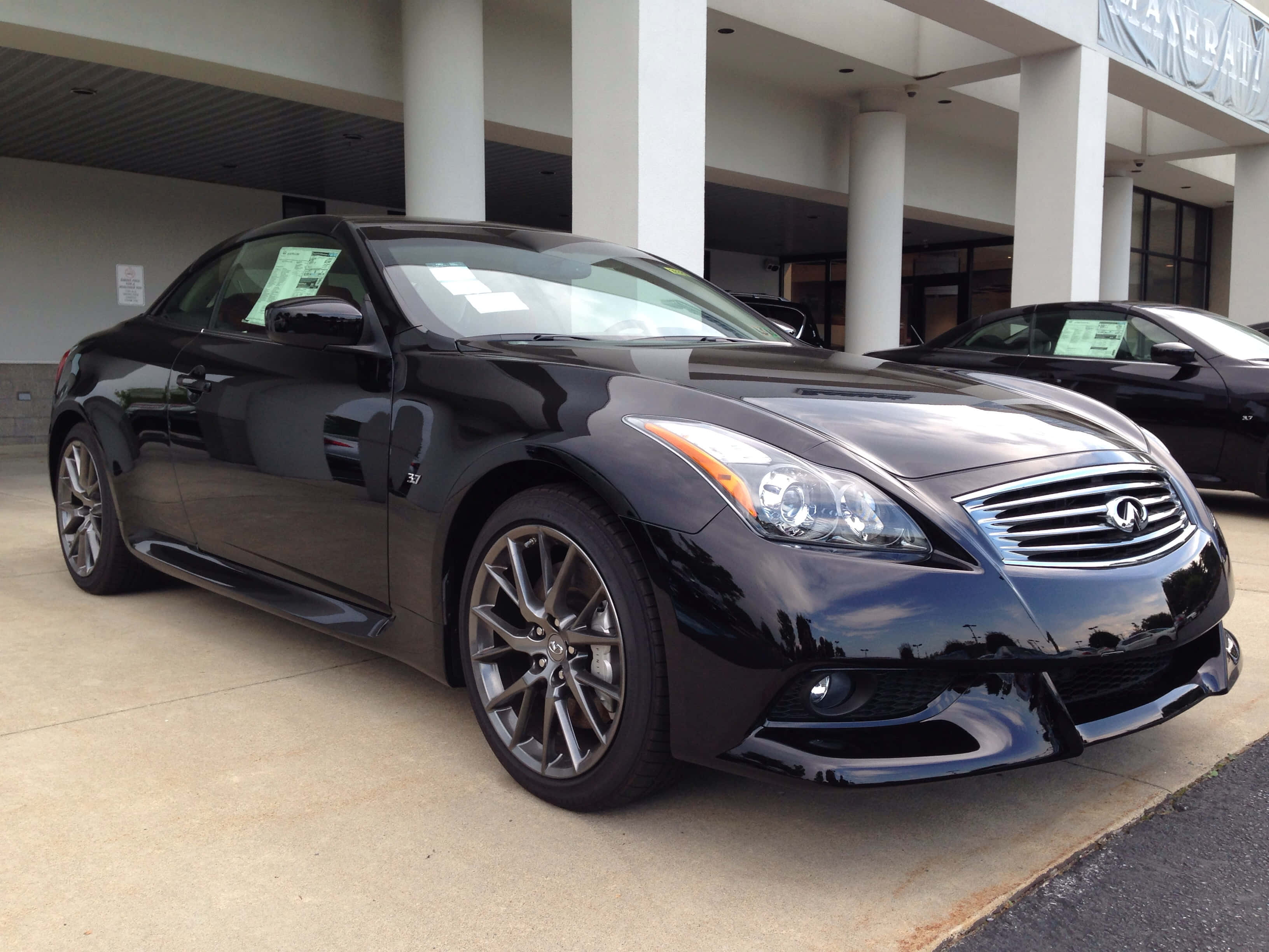 Infiniti G37, black, convertible, 2K Desktop Wallpaper