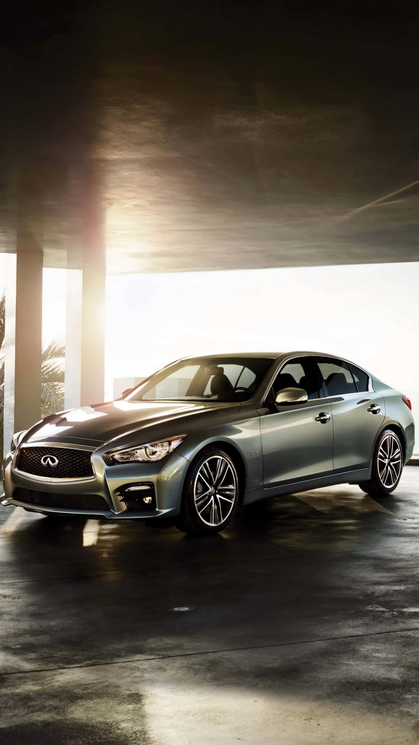 2016 Infiniti Q50, silver, garage, 2K Phone Wallpaper