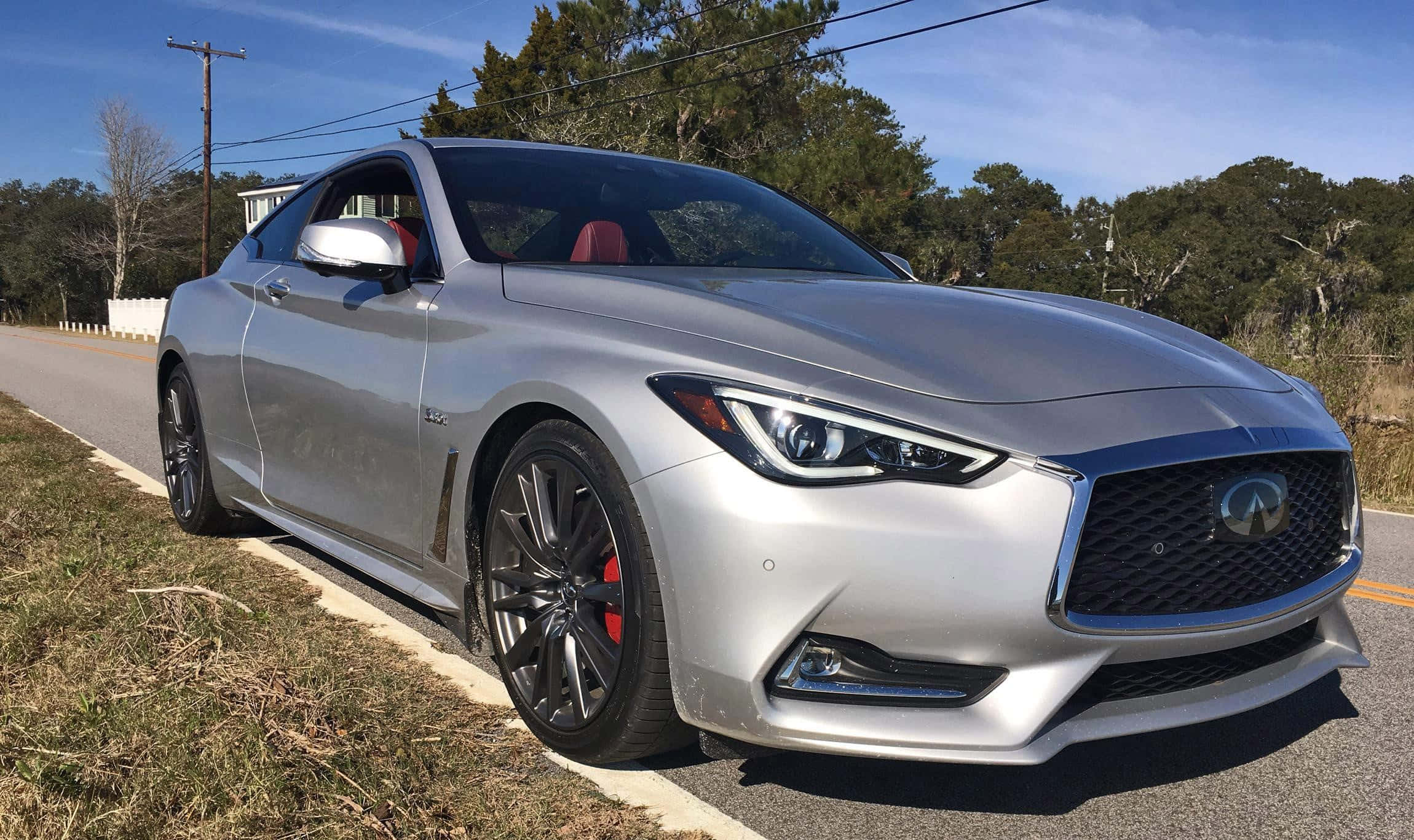 Infiniti Q60, silver, sports coupe, Full HD Desktop Wallpaper