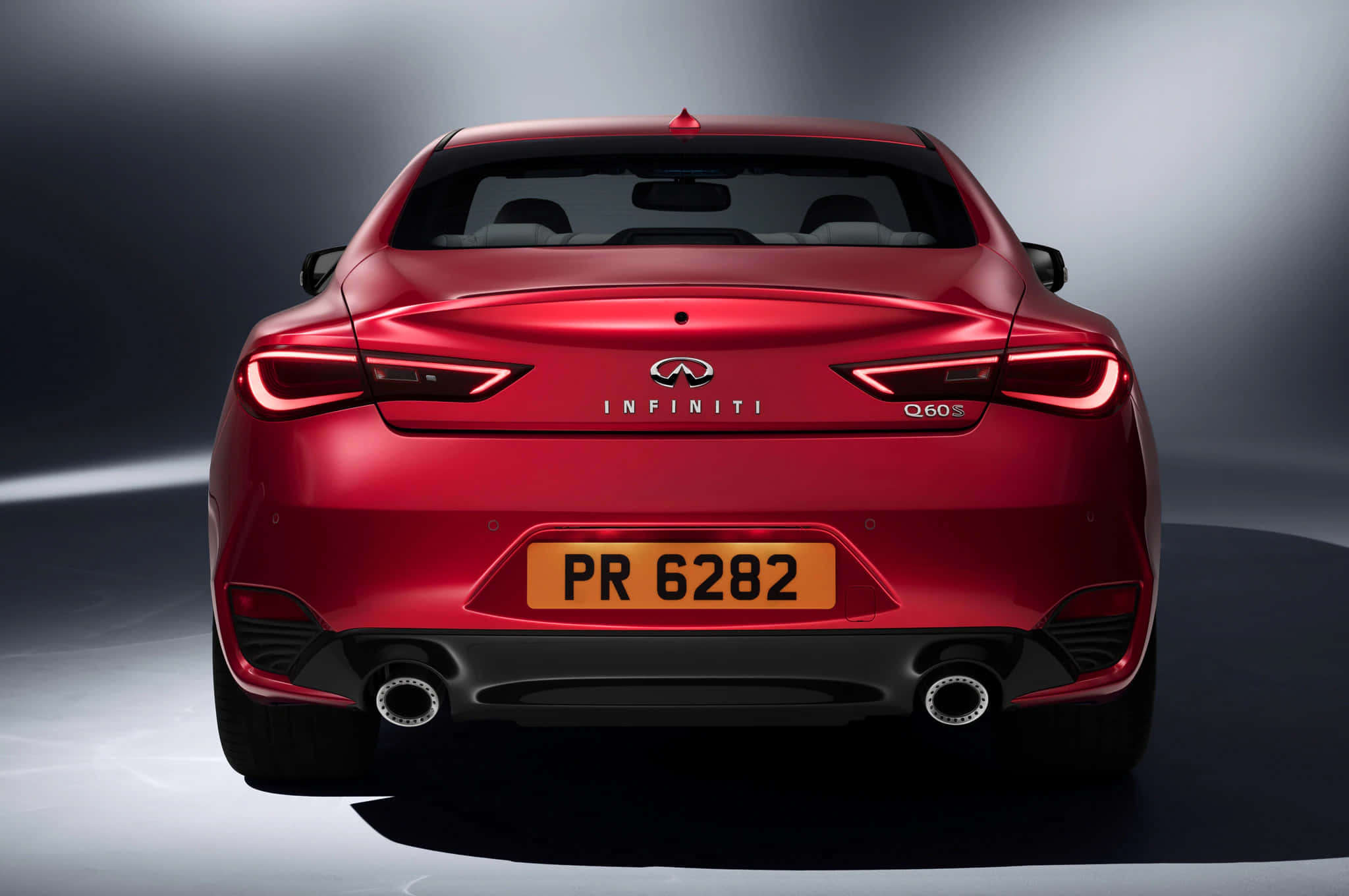 Infiniti Q60, glossy red, rear view, Full HD Desktop Wallpaper