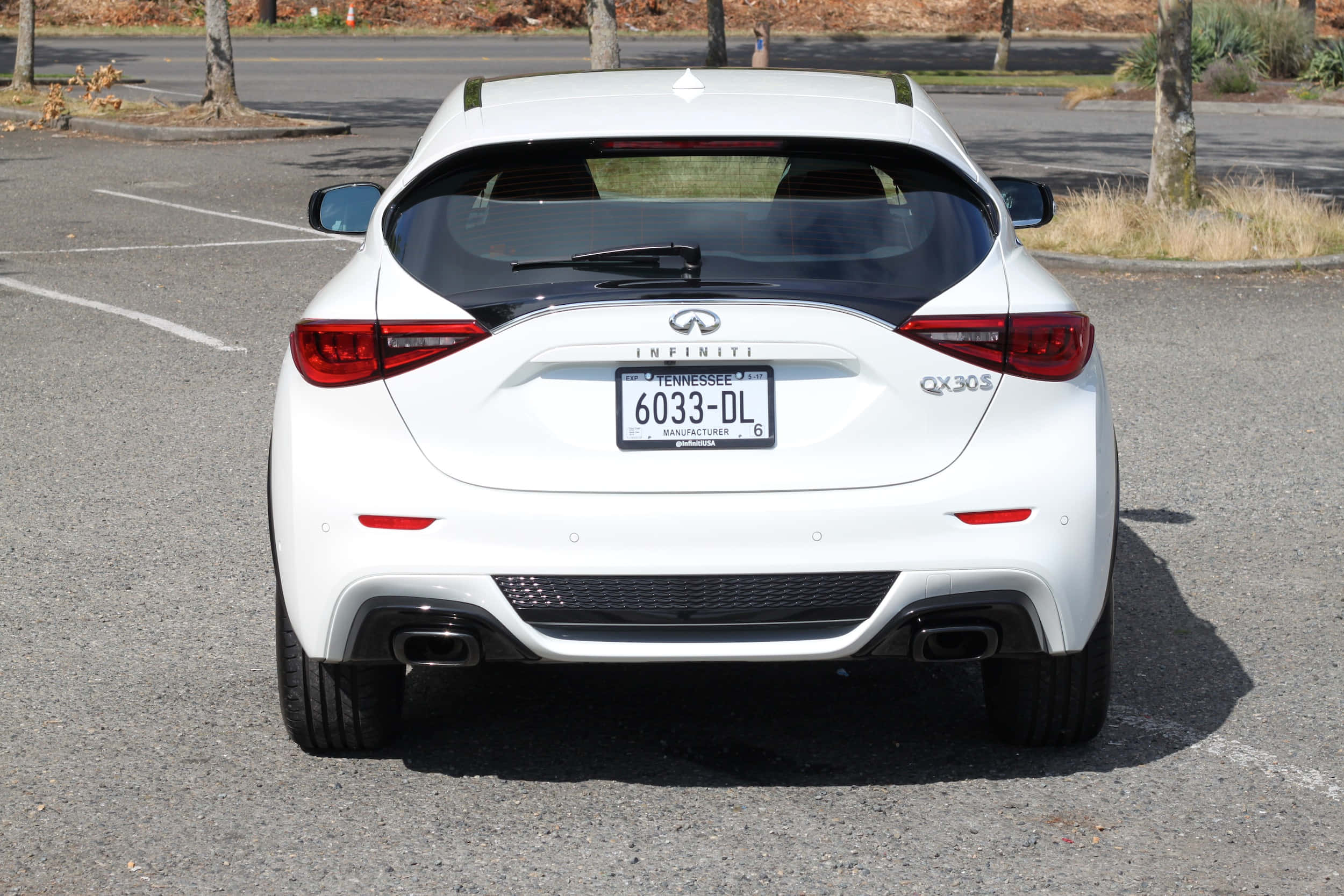 Infiniti QX30, white, sunlit asphalt lot, Full HD Desktop Wallpaper
