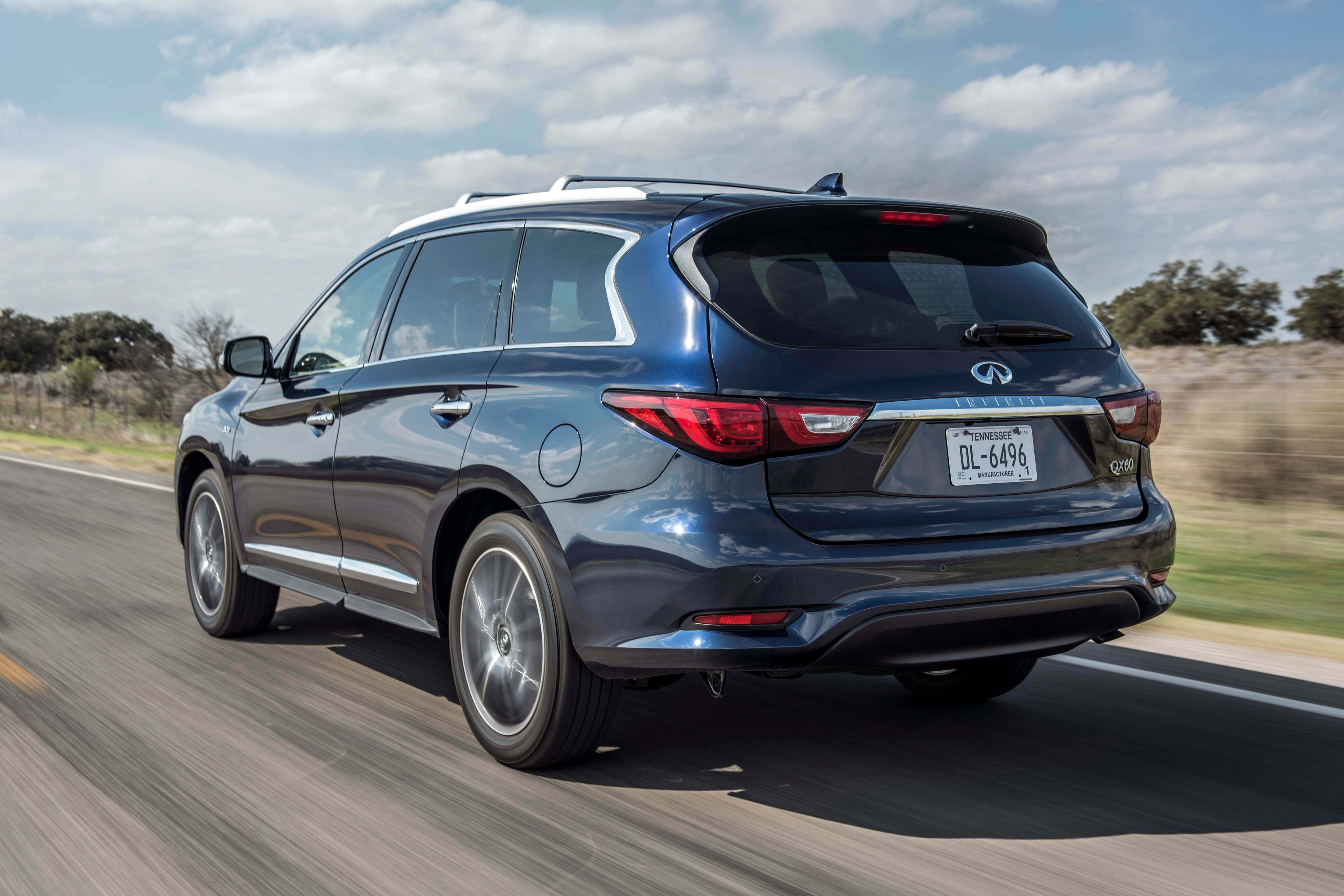 Infiniti QX60, blue, sunlit highway, 4K Desktop Wallpaper