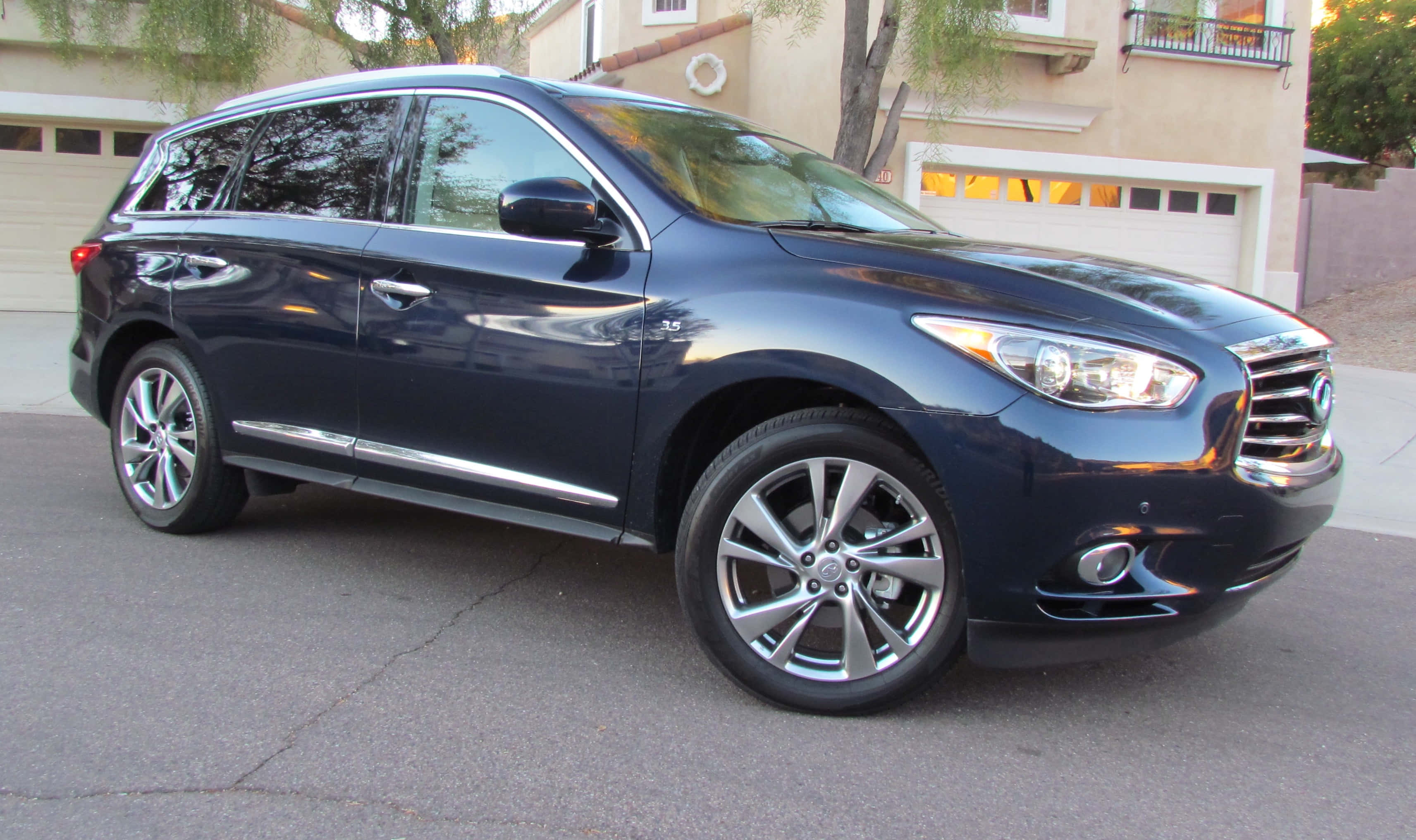 Infiniti QX60, dark blue, polished surface, 2K Desktop Wallpaper