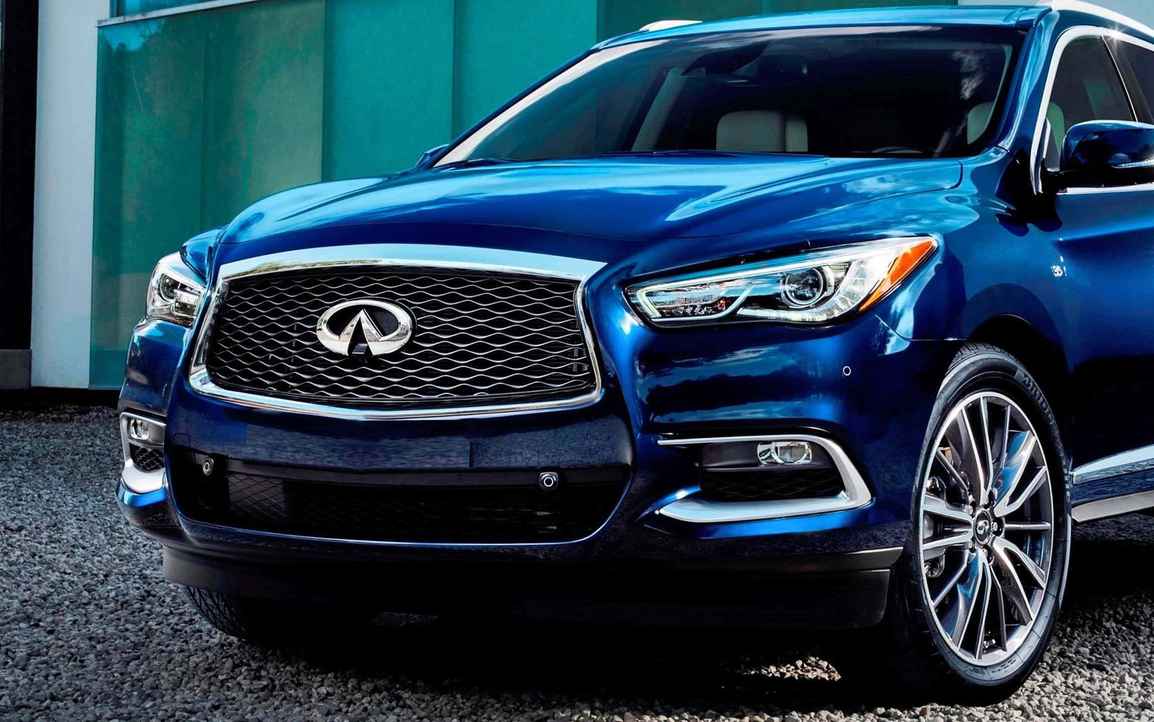 Infiniti QX60, blue, chrome accents, Full HD Desktop Wallpaper