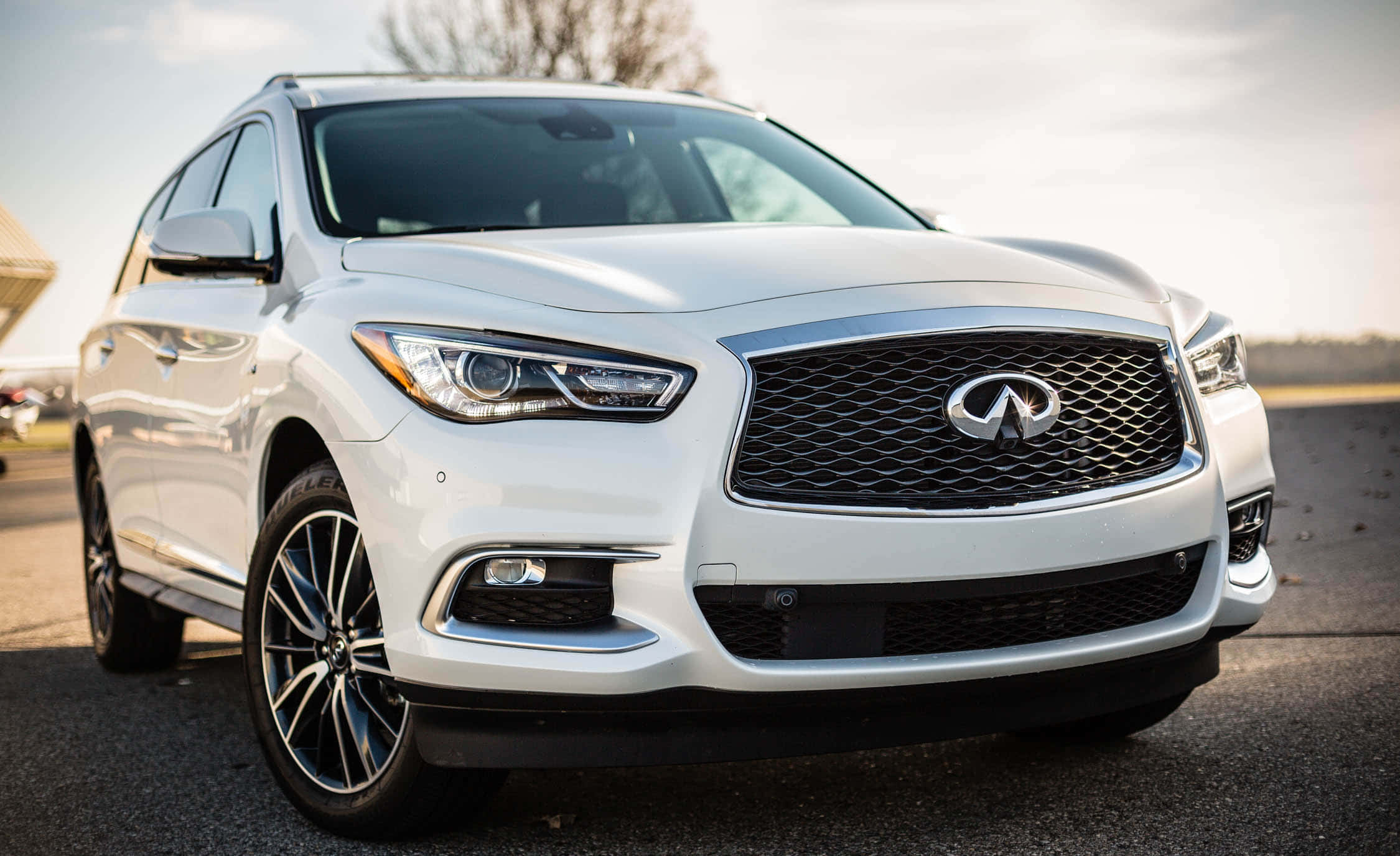 Infiniti QX60, white, soft daylight, Full HD Desktop Wallpaper