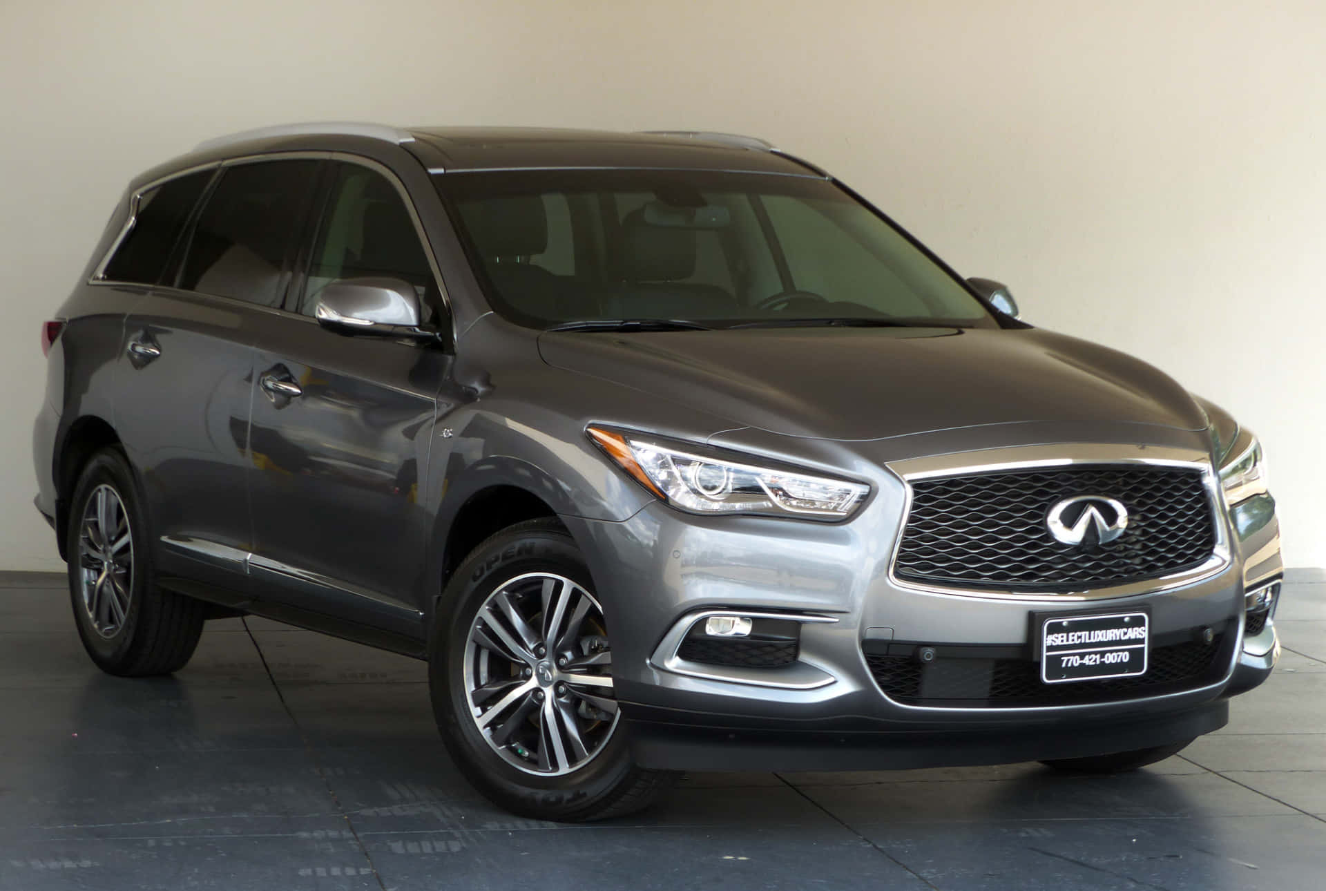 Infiniti QX60, silver, indoor studio, Full HD Desktop Wallpaper