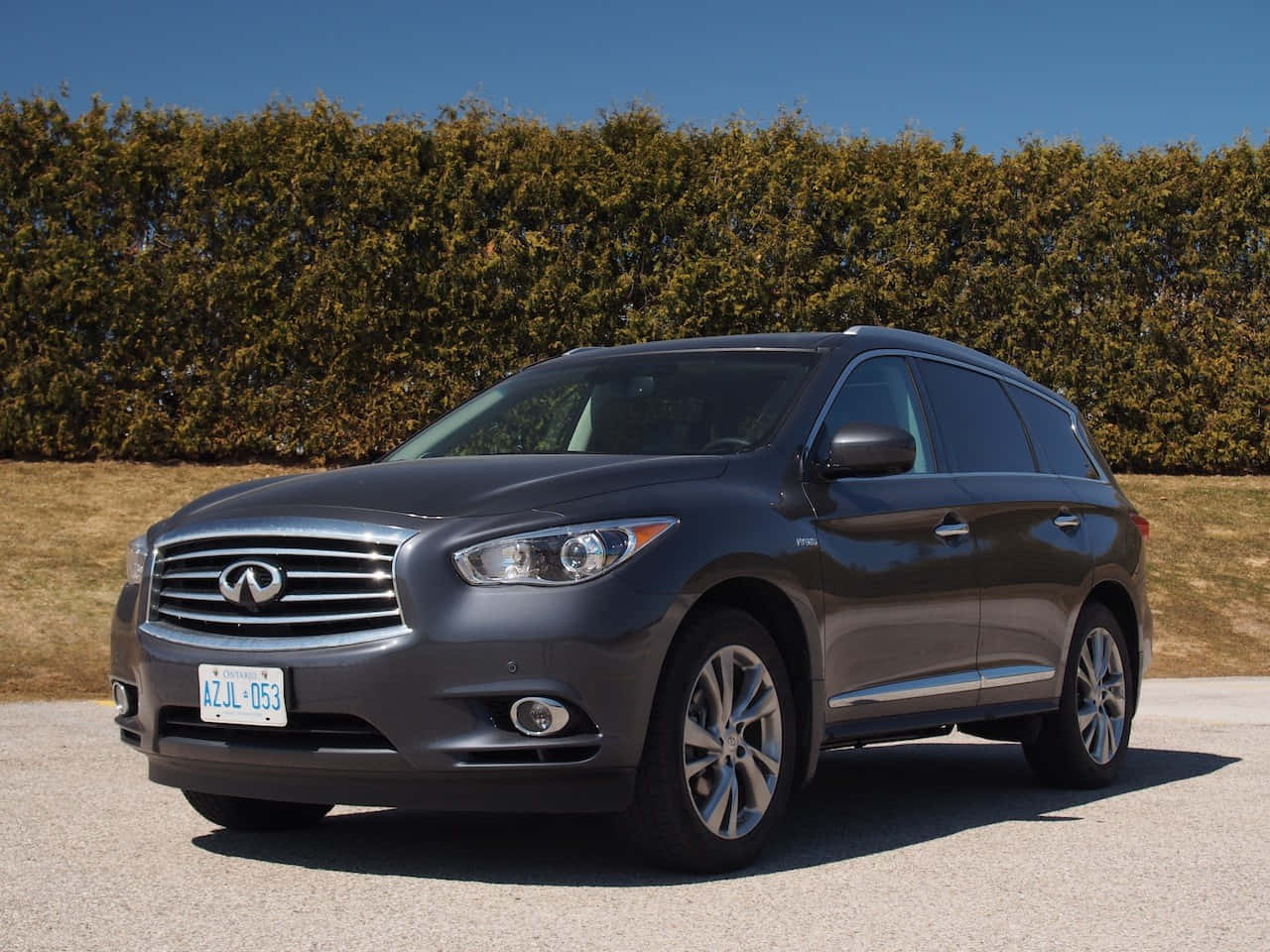 Infiniti QX60, dark gray, pavement, HD Desktop Wallpaper
