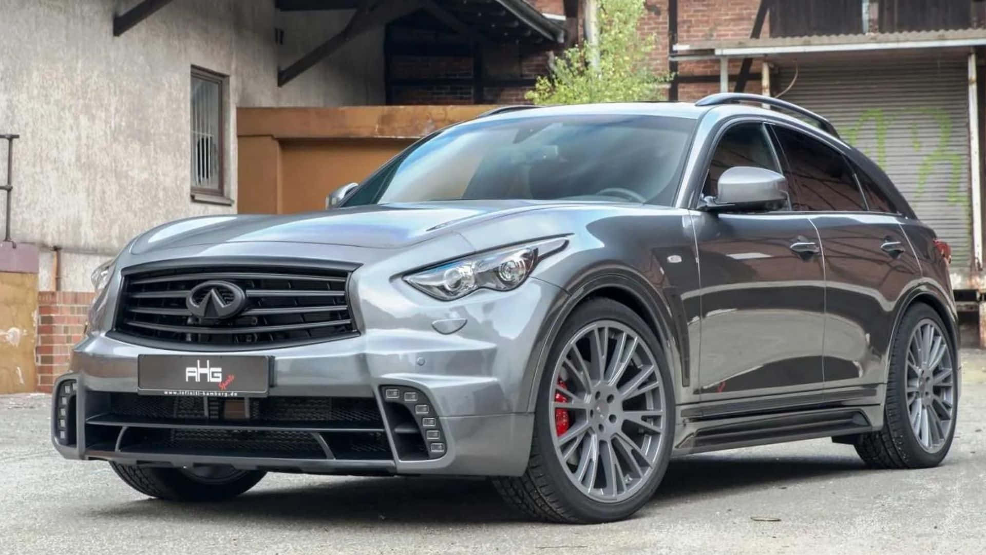 Infiniti QX70, silver, custom alloy wheels, Full HD Desktop Wallpaper