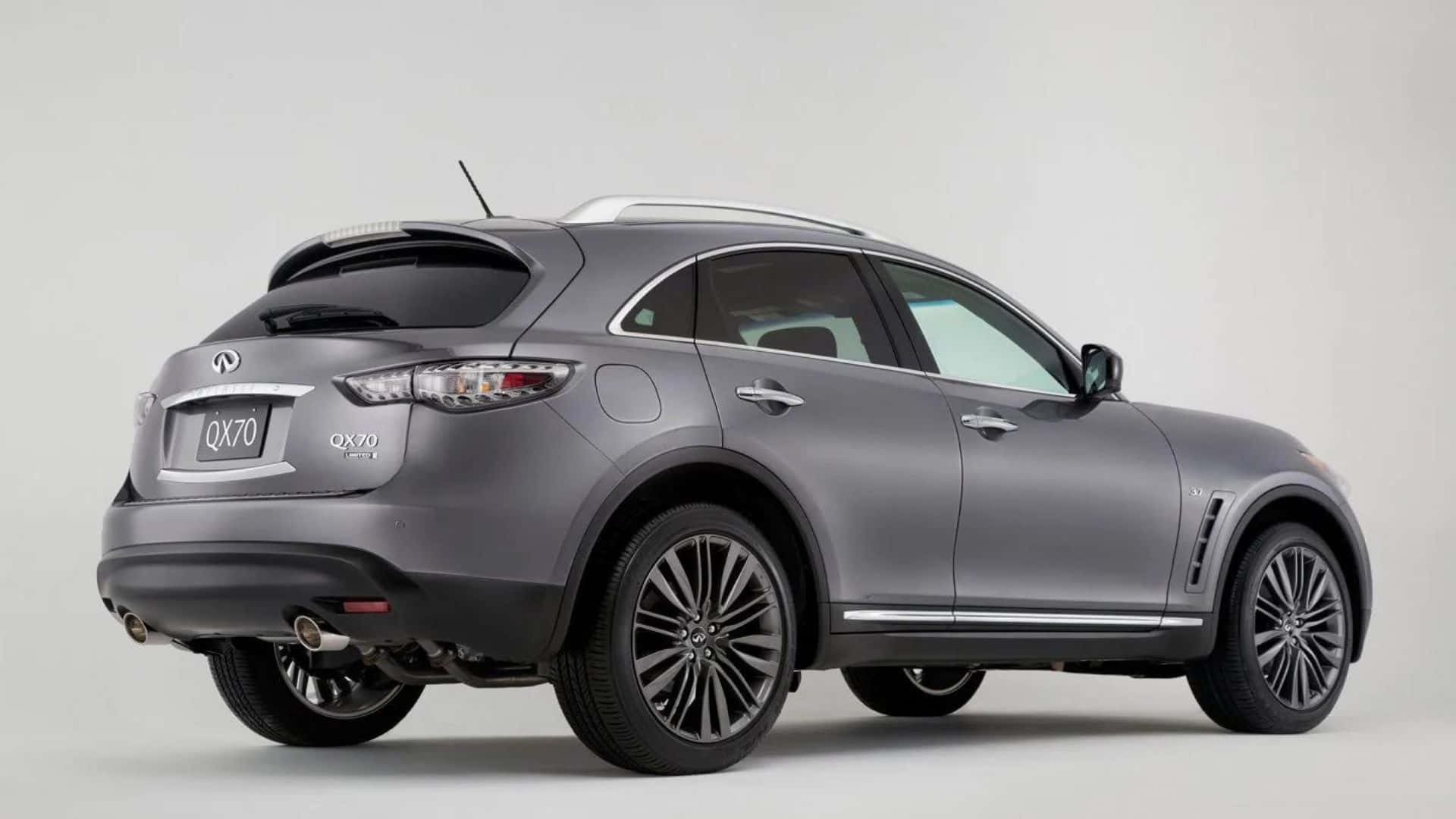 Infiniti QX70, matte gray, three-quarter rear view, Full HD Desktop Wallpaper