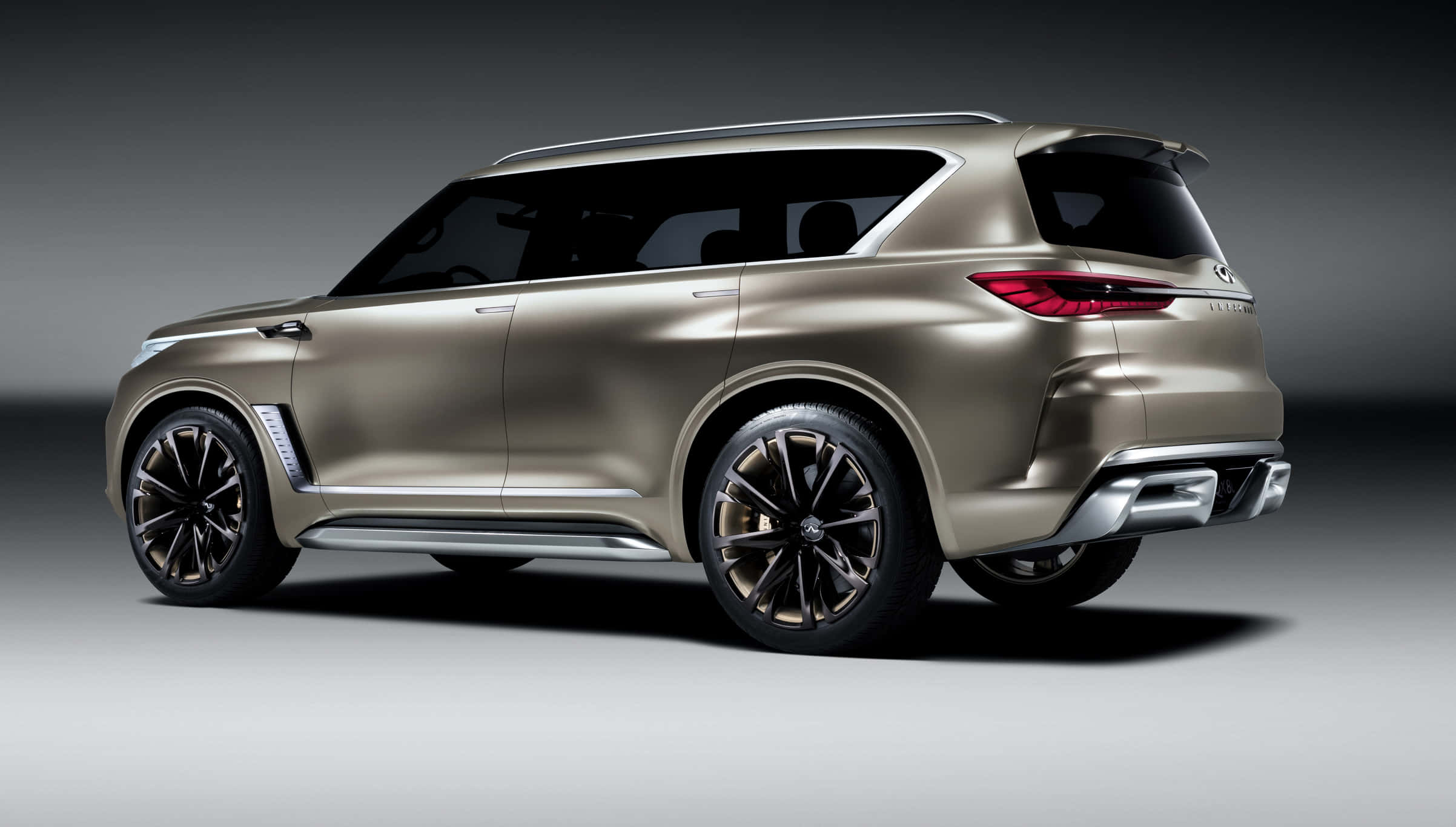Infiniti QX80, gold, black accents, Full HD Desktop Wallpaper