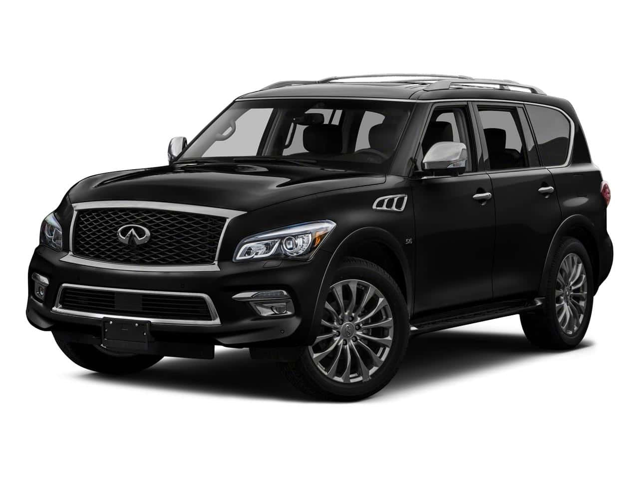 Infiniti QX80, black, chrome accents, HD Desktop Wallpaper