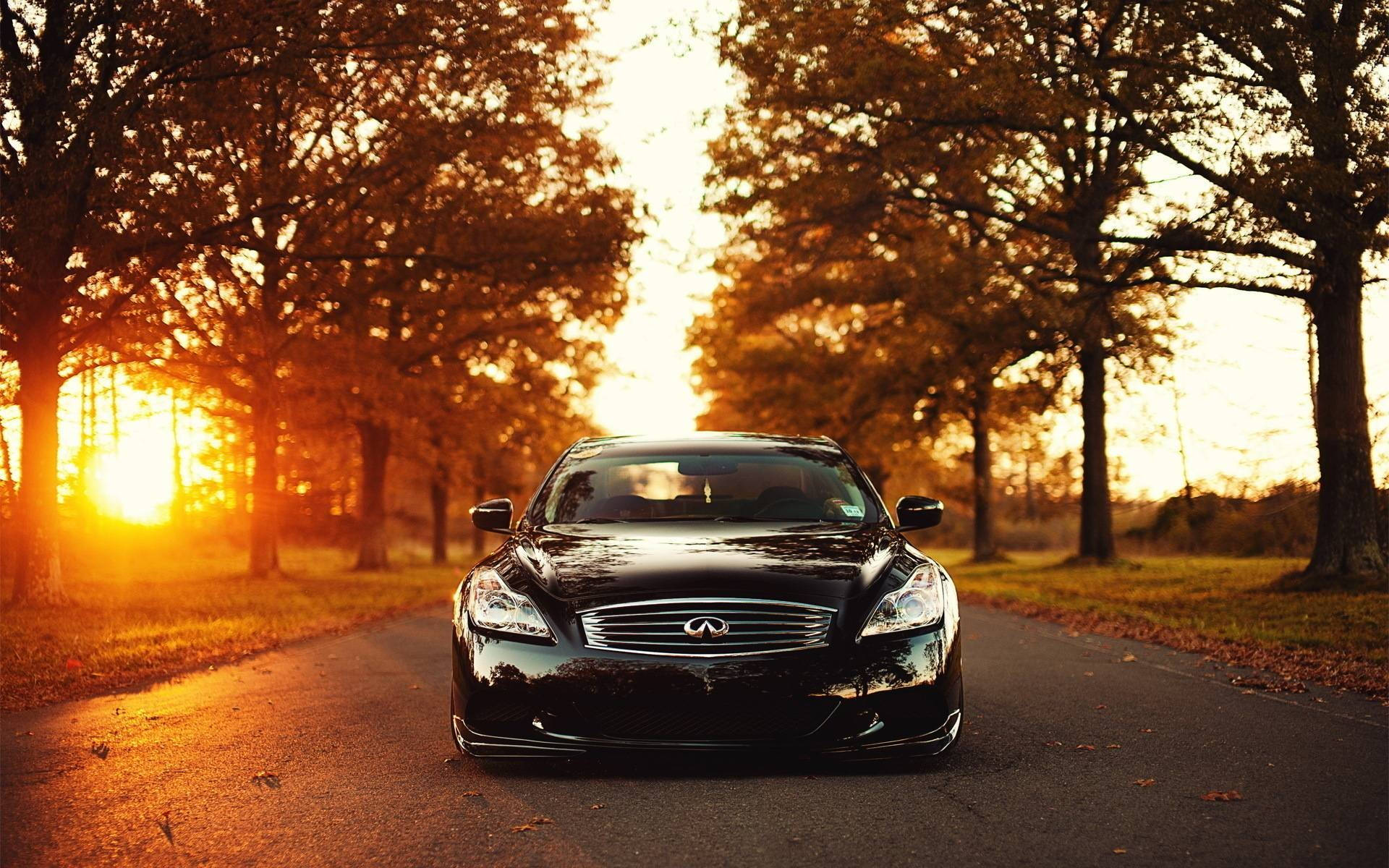 Infiniti, sunset, black, Full HD Desktop Wallpaper