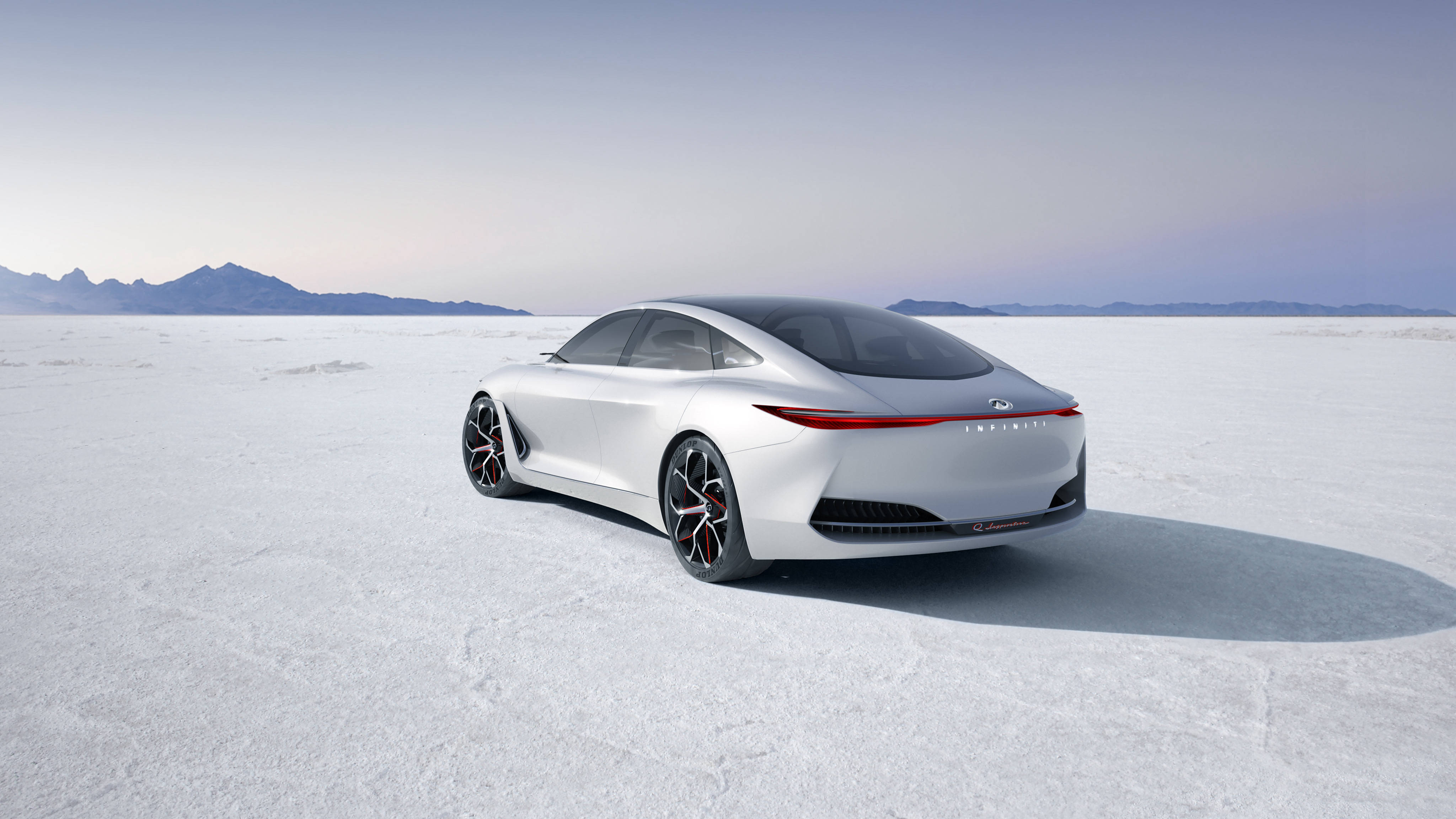 Infiniti, silver, red-accented wheels, 4K Desktop Wallpaper