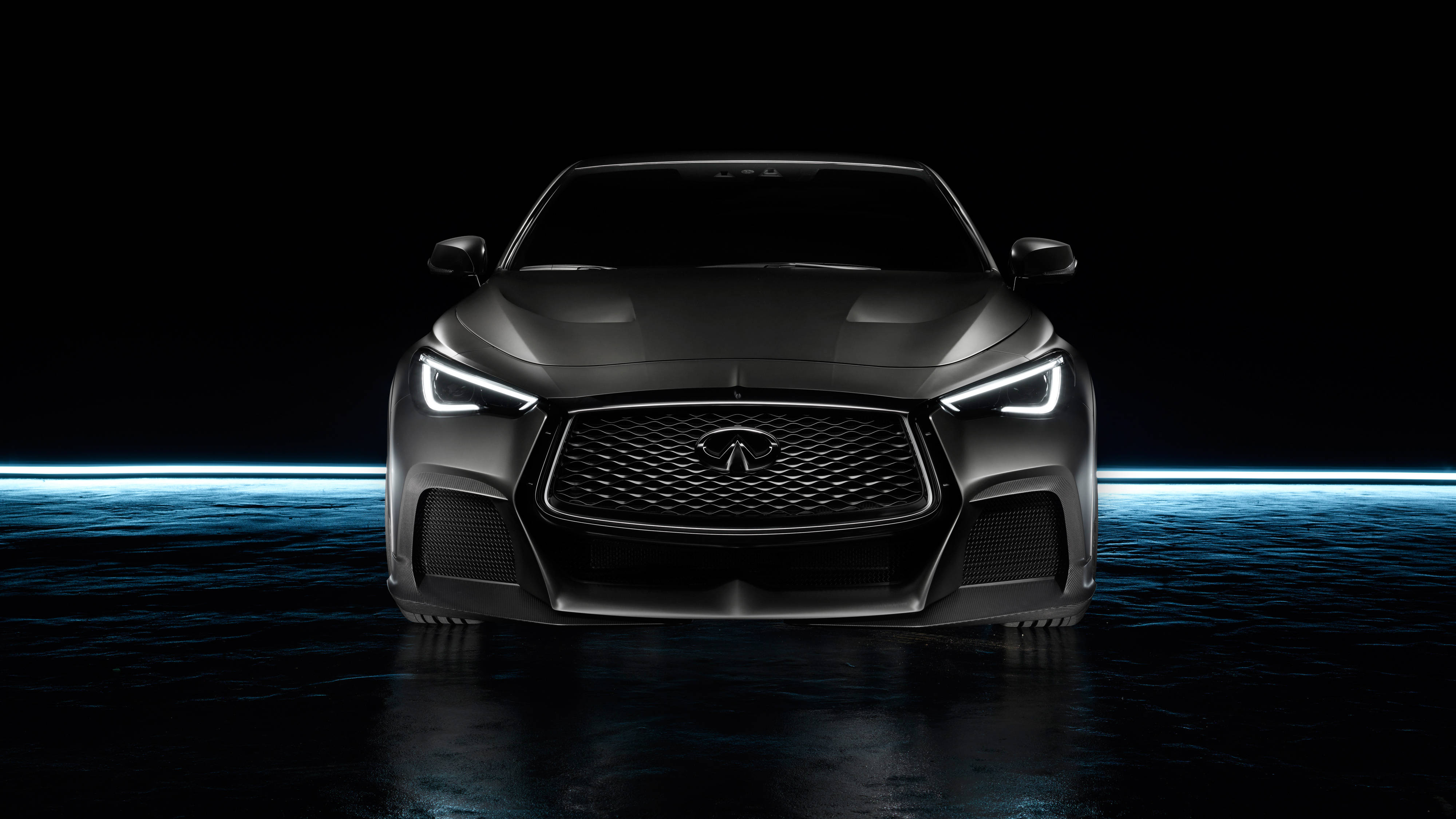 Infiniti, black, sports car, 4K Desktop Wallpaper