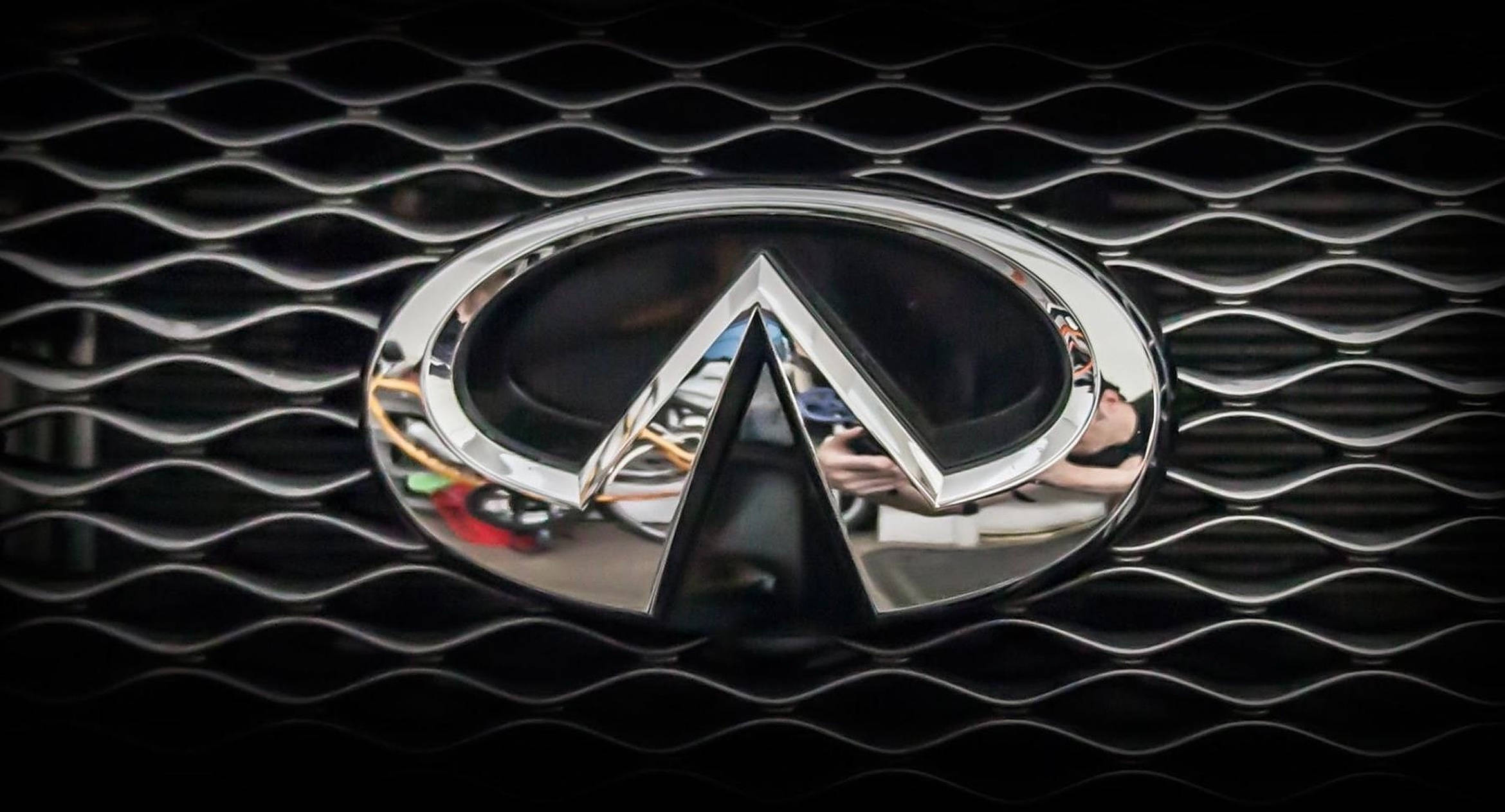 Infiniti, chrome, black wavy grille, Full HD Desktop Wallpaper