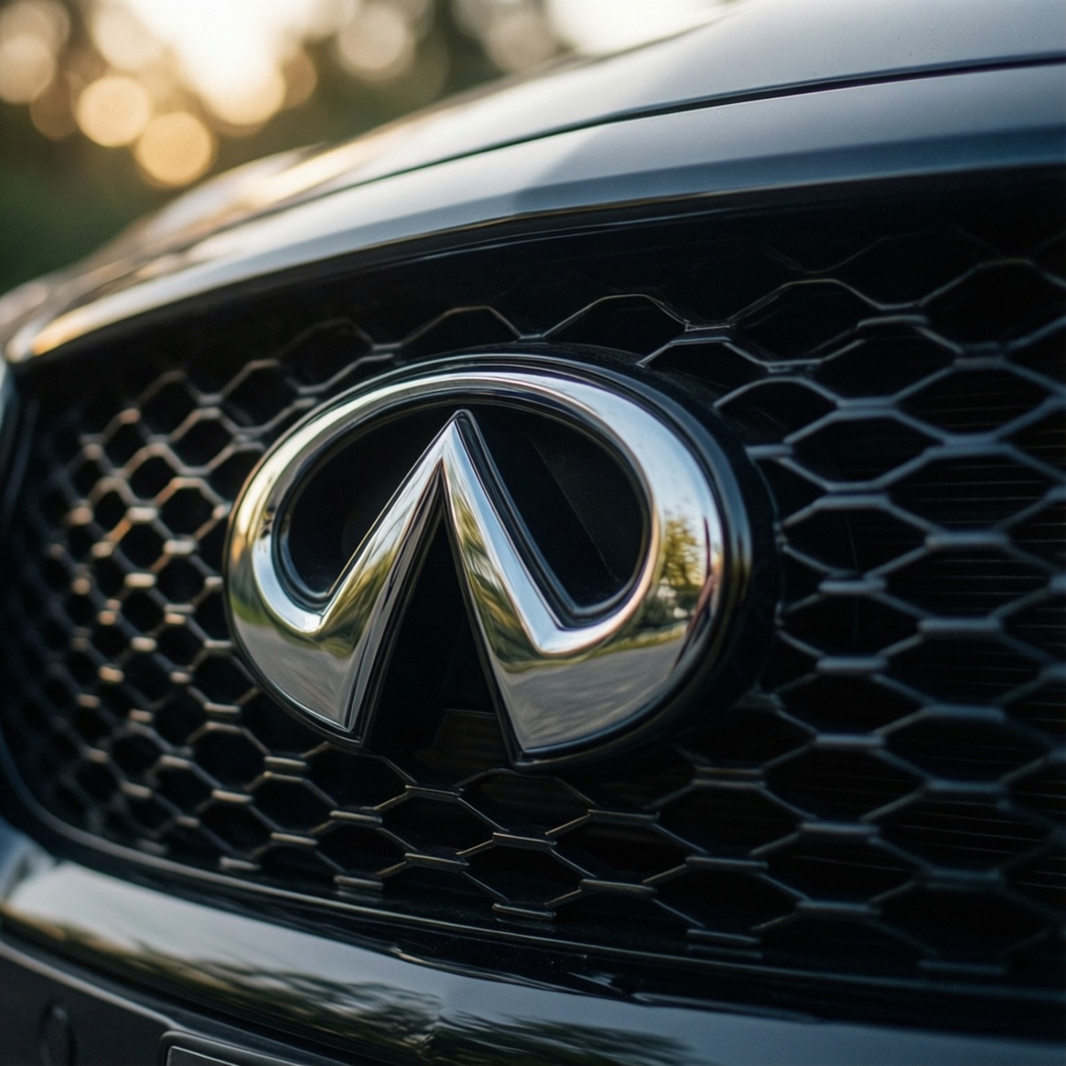 Infiniti, chrome, black hexagonal grille, HD Desktop Wallpaper