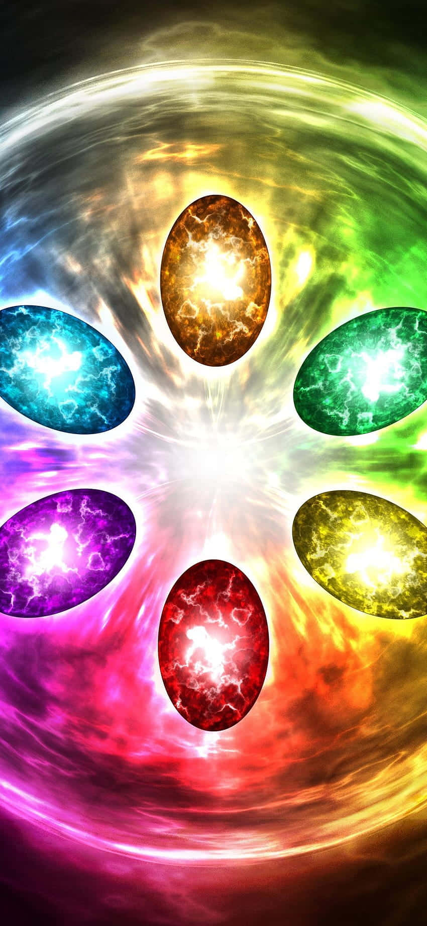 Infinity Stones, cosmic eggs, rainbow vortex, HD Phone Wallpaper