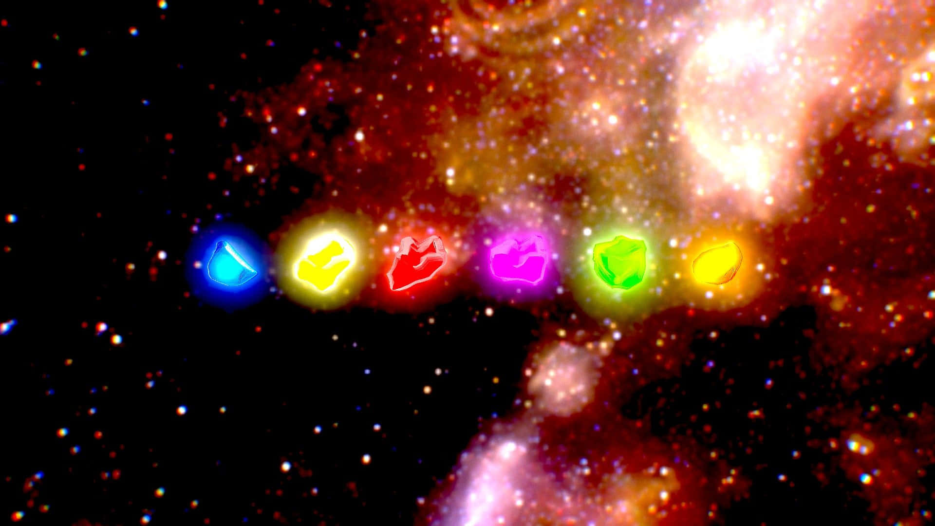 Infinity Stones, cosmic nebula, stars, Full HD Desktop Wallpaper