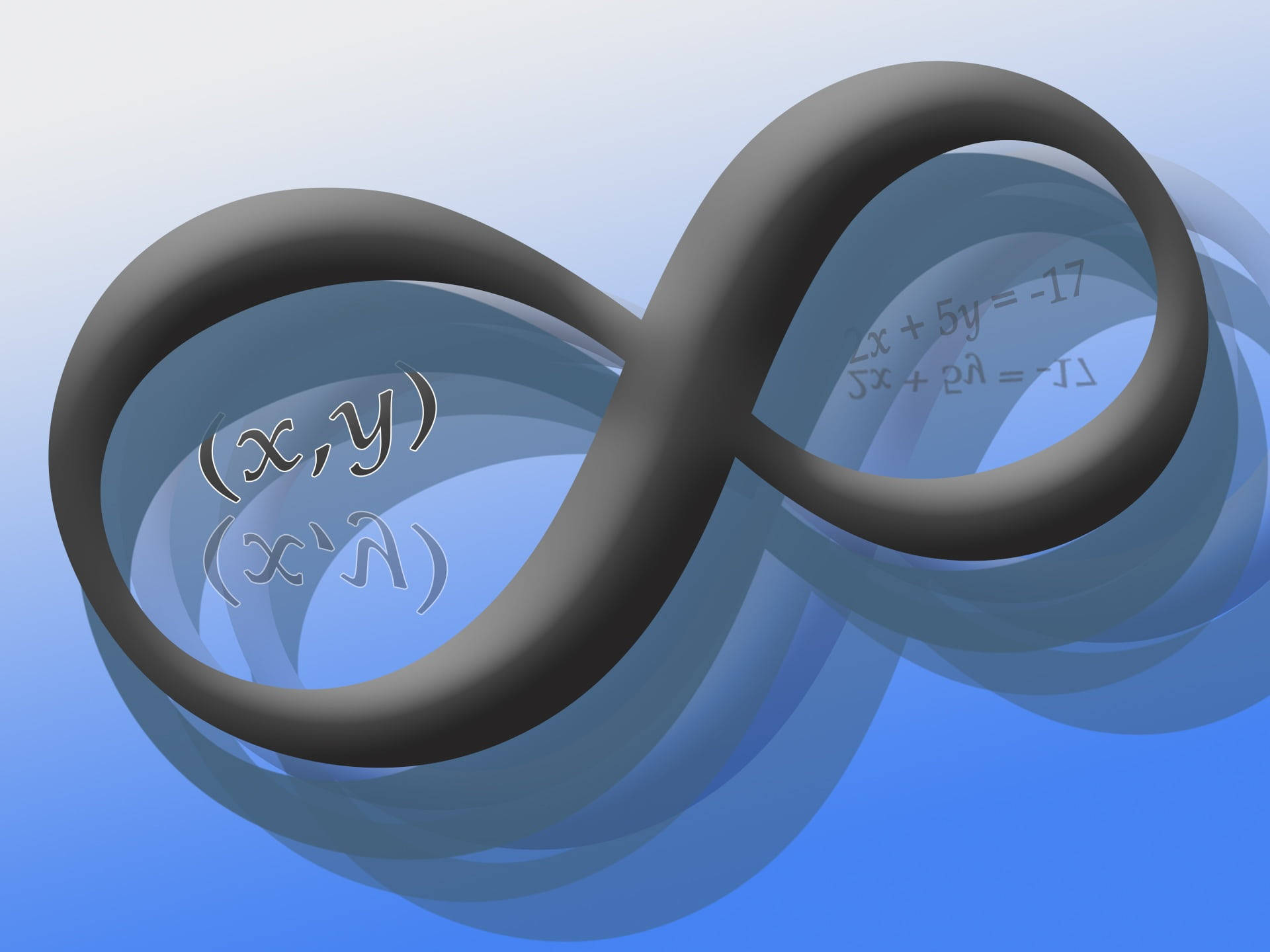 infinity symbol, gray, gradient blue background, Full HD Desktop Wallpaper