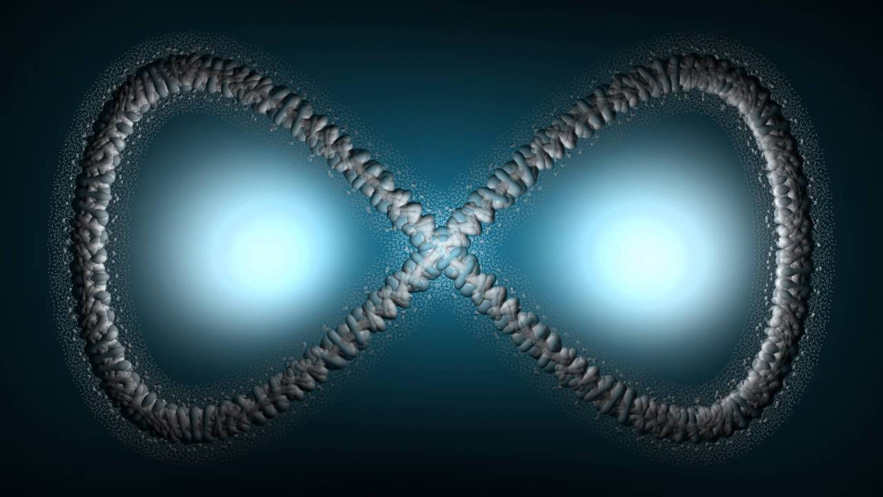 Infinity Symbol, blue lights, textured metallic loops, HD Desktop Wallpaper