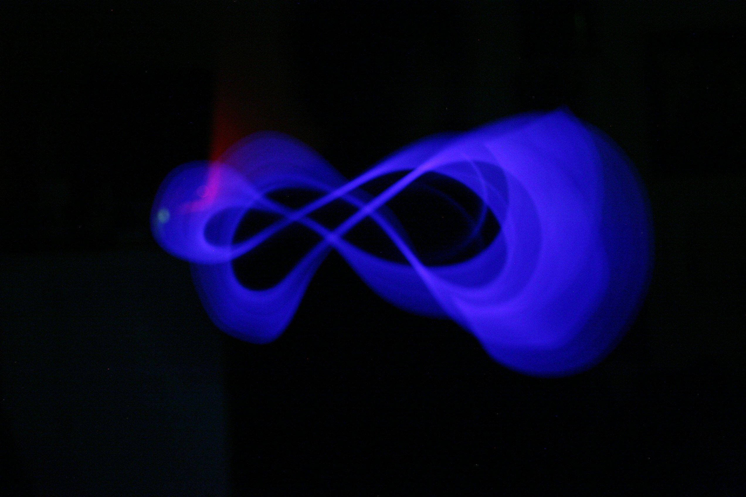 infinity symbol, glowing blue, red light trails, Full HD Desktop Wallpaper