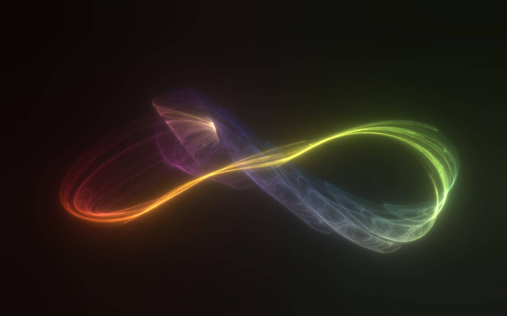 infinity symbol, neon lines, vibrant rainbow hues, HD Desktop Wallpaper