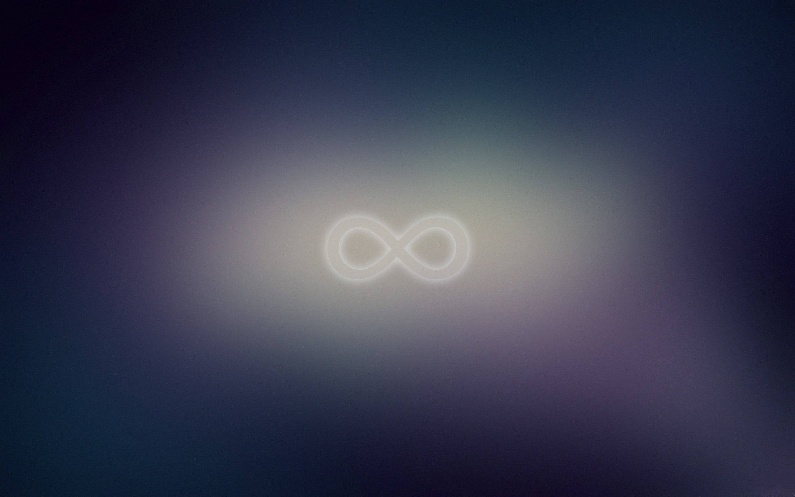 Infinity Symbol, glowing white, gradient of deep blue and purple hues, 2K Desktop Wallpaper