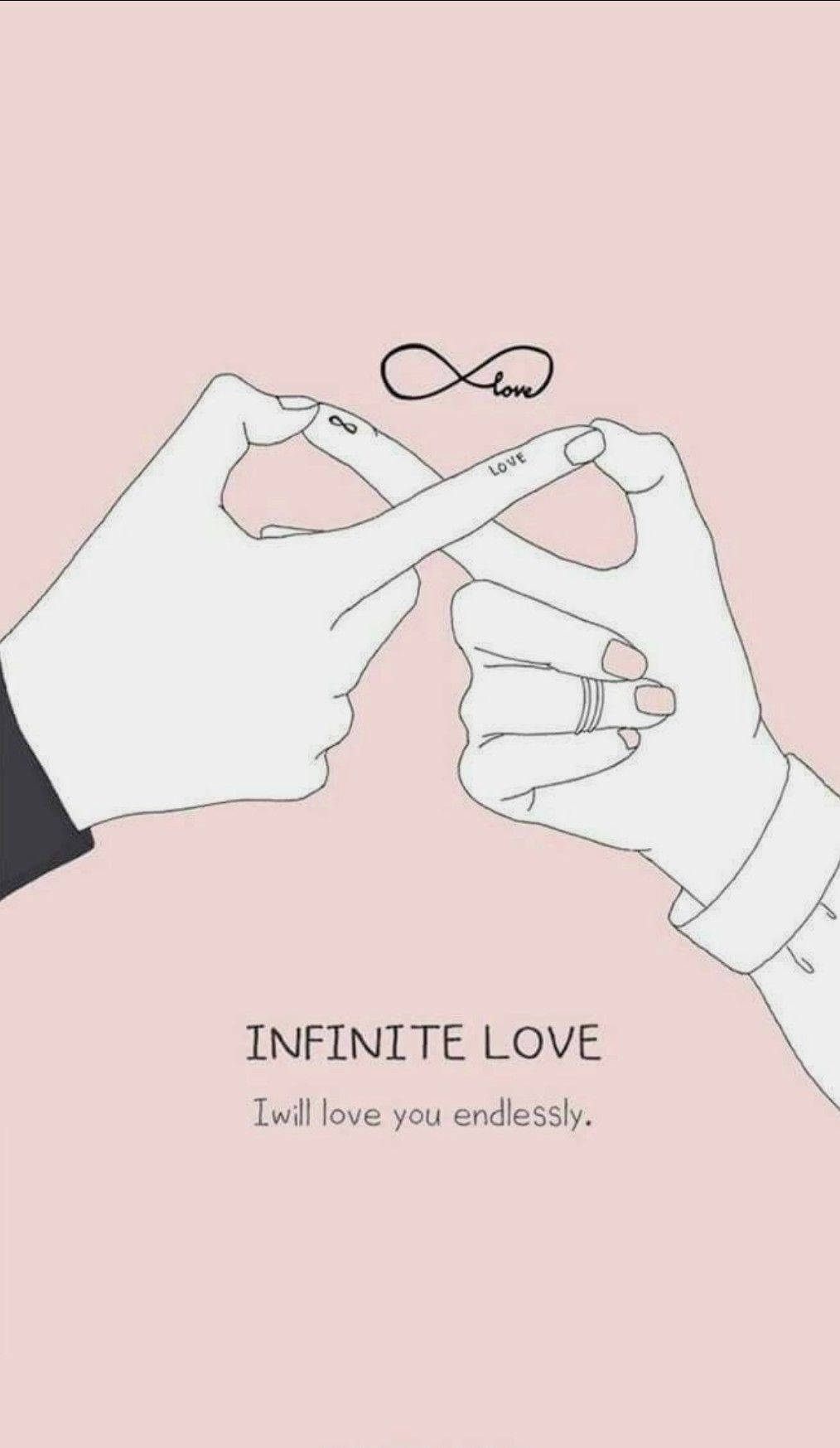 infinity symbol, two hands, soft pink background, HD Phone Wallpaper