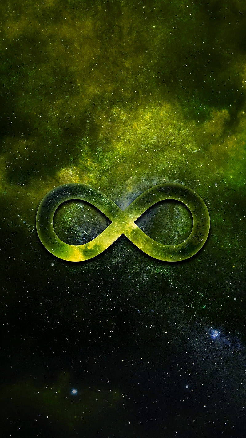 Infinity Symbol, green, nebula, HD Phone Wallpaper