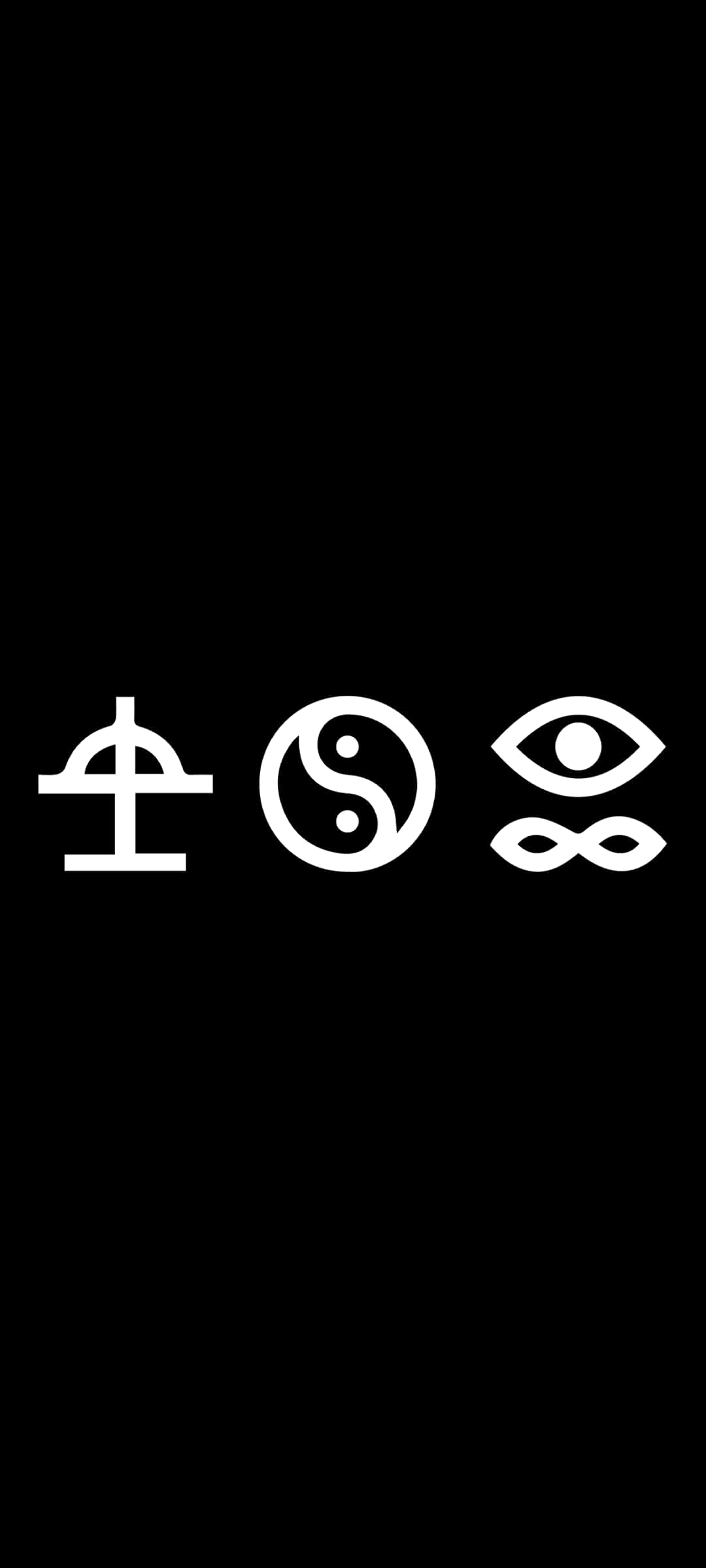 yin yang, infinity, white symbolic icons, Full HD Phone Wallpaper