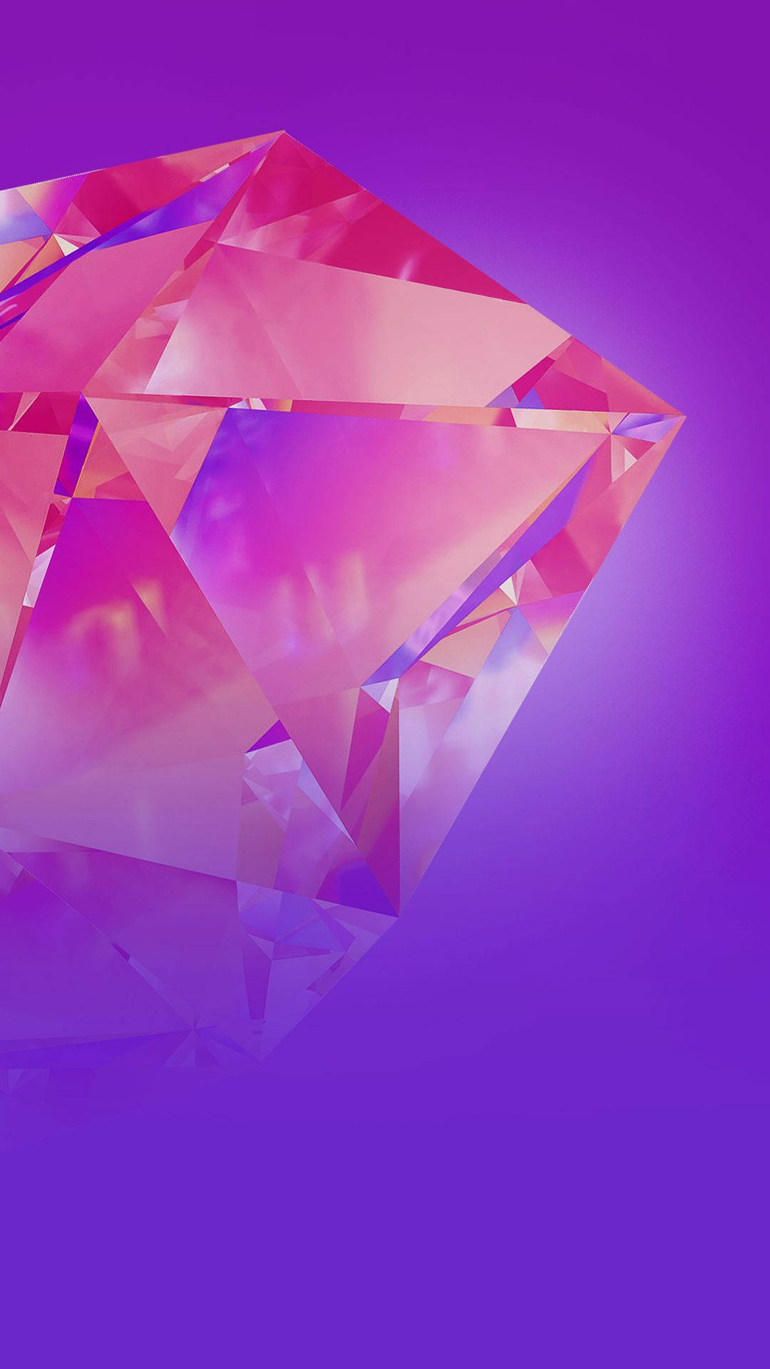 Infinix, pink diamond gem, violet background, Full HD Phone Wallpaper