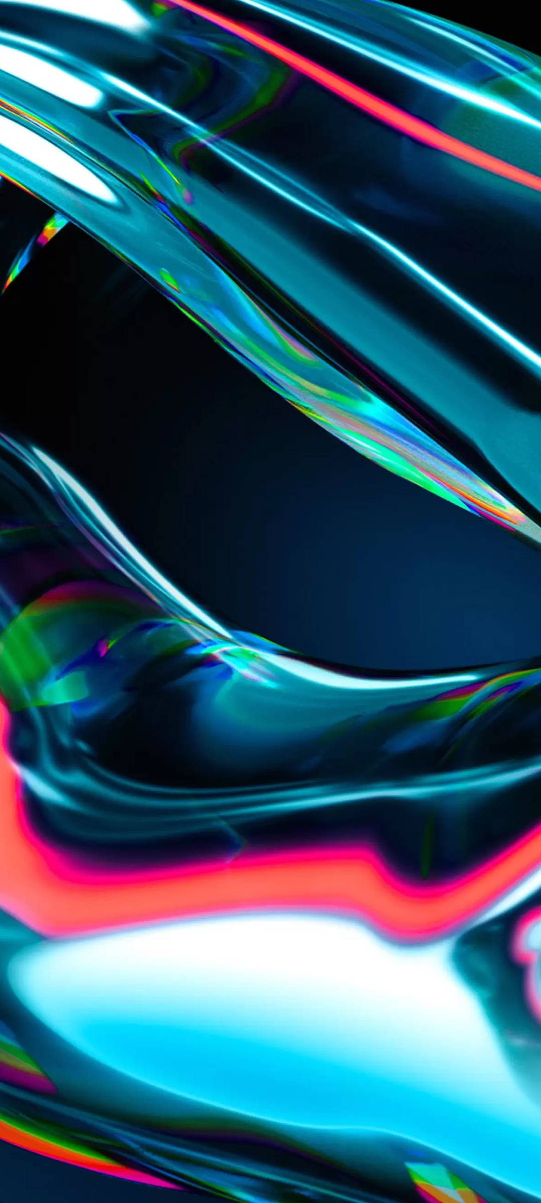 Infinix, iridescent liquid, neon waves, Full HD Phone Wallpaper