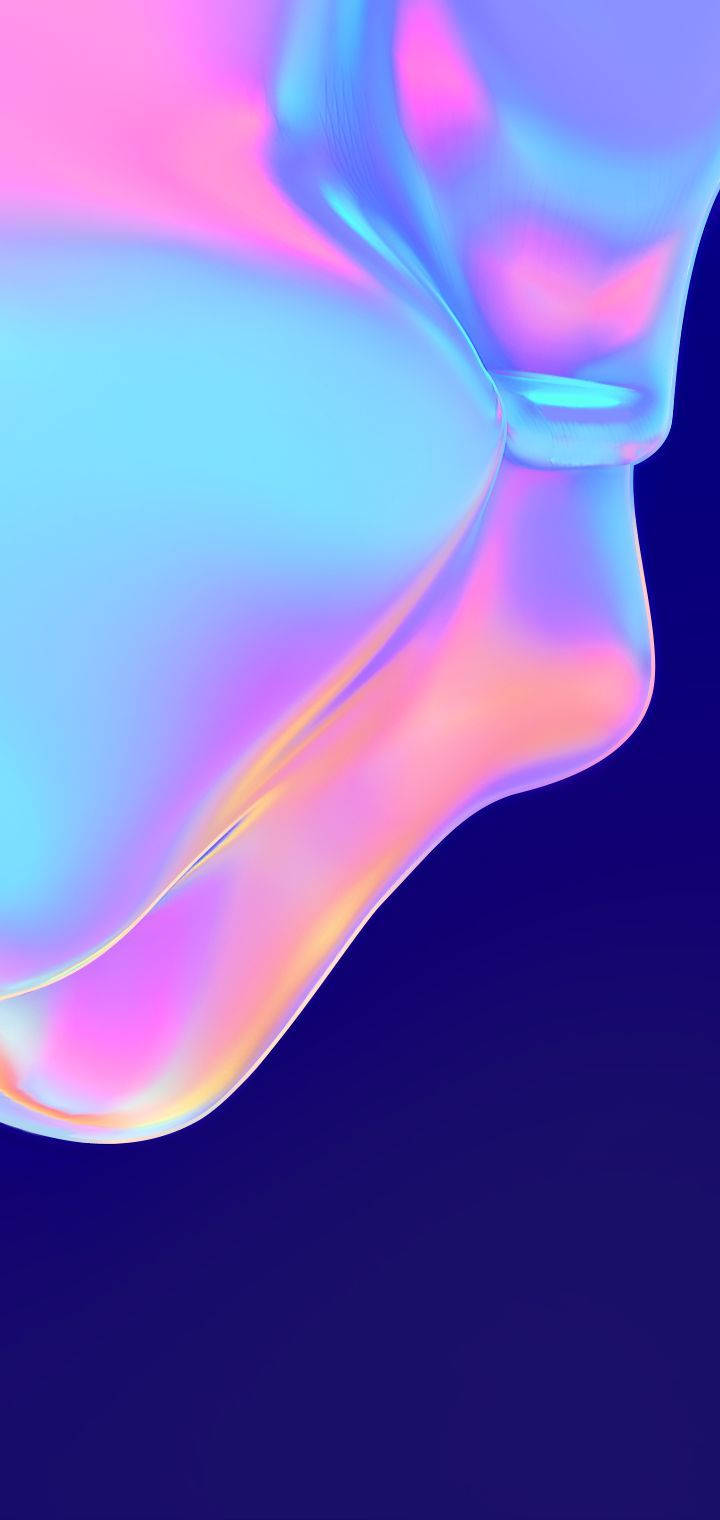 Infinix, holographic ombre waves, pink blue and orange hues, HD Phone Wallpaper