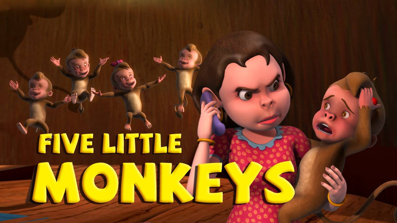 Infobells, Little Monkeys Song, cartoon monkey mom, HD Desktop Wallpaper