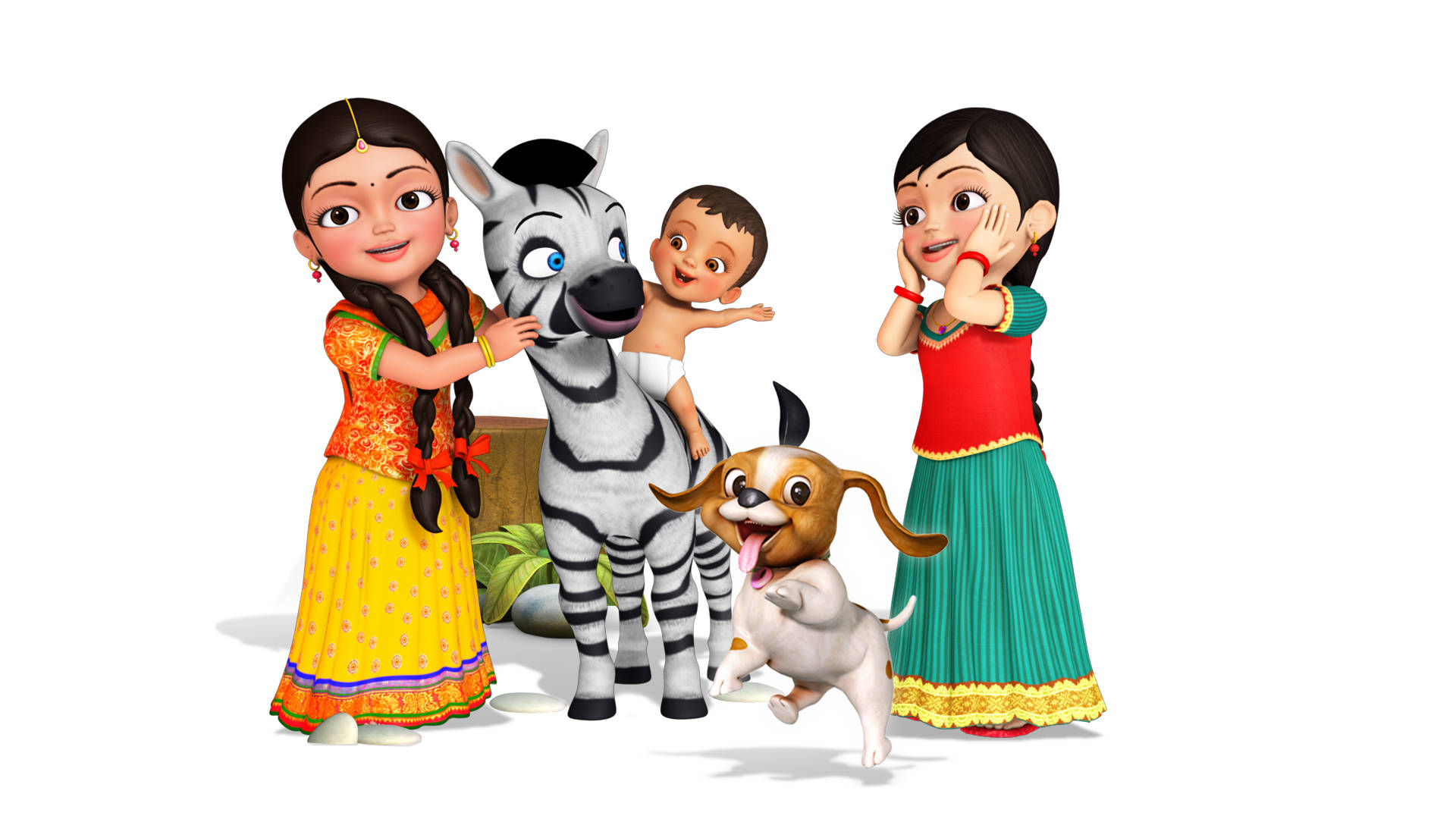 Infobells, zebra, playful dog, Full HD Desktop Wallpaper