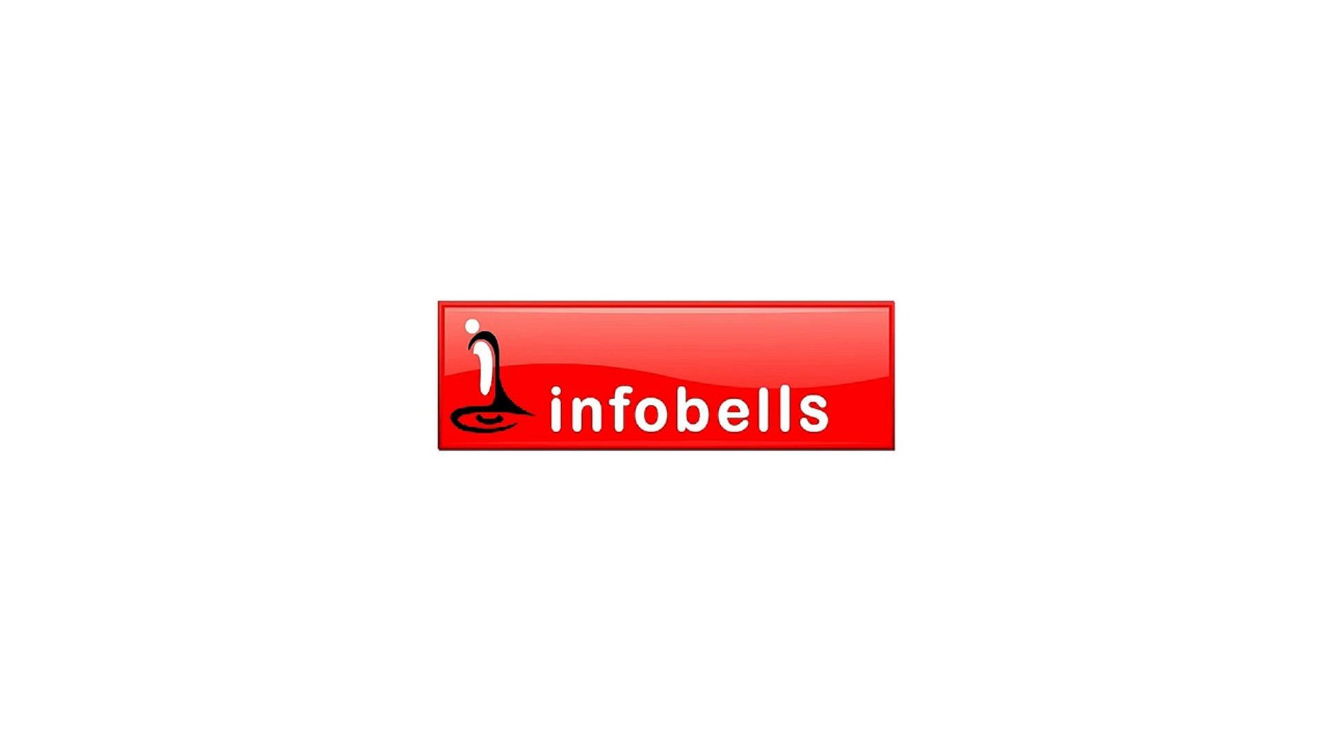 Infobells, red logo, glossy red, Full HD Desktop Wallpaper