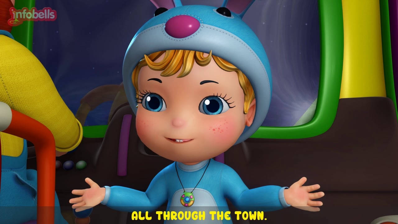 Infobells, Wheels On The Bus, blue bunny costume, HD Desktop Wallpaper