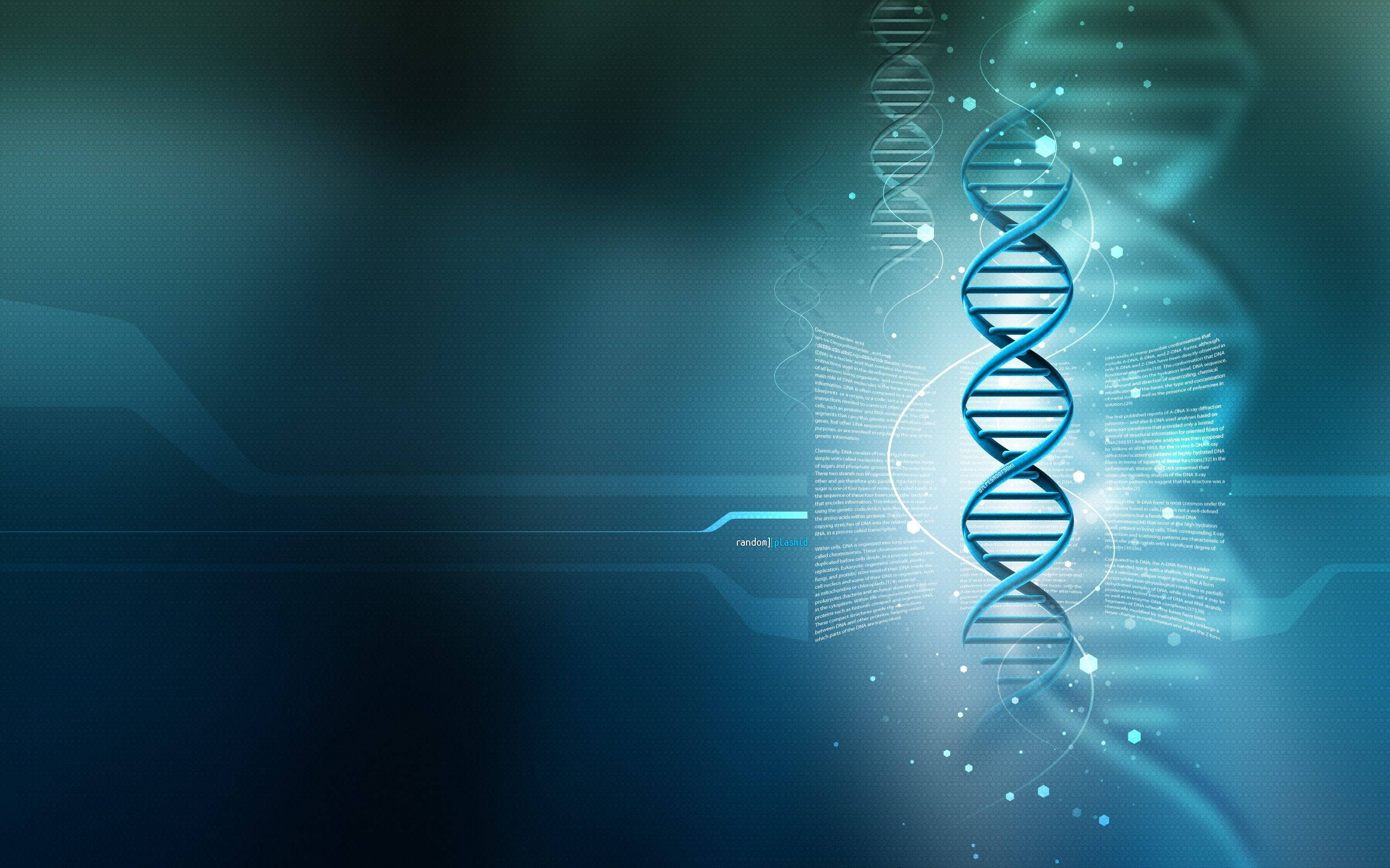 Information Technology, DNA, glowing blue, 2K Desktop Wallpaper
