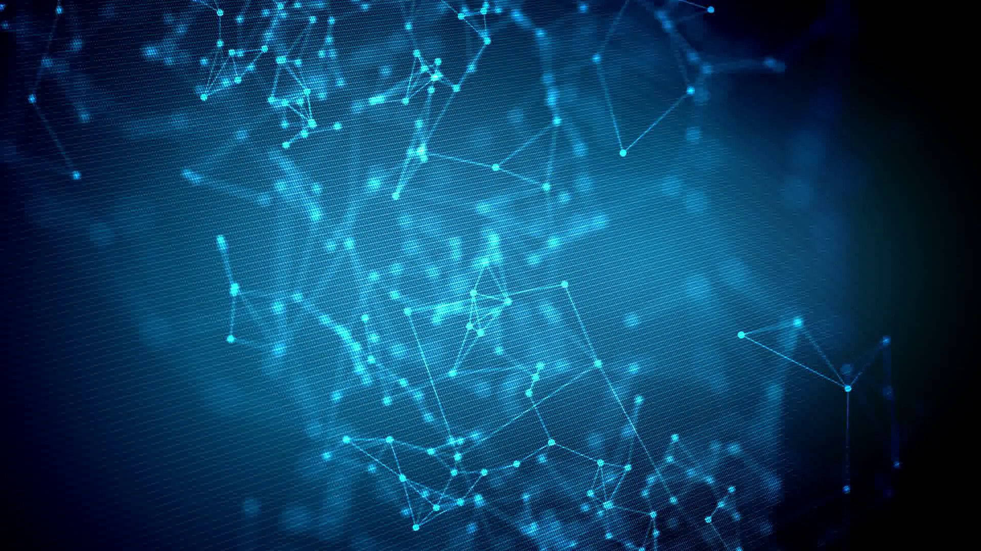 Information Technology Network, glowing blue, digital network nodes, Full HD Desktop Wallpaper