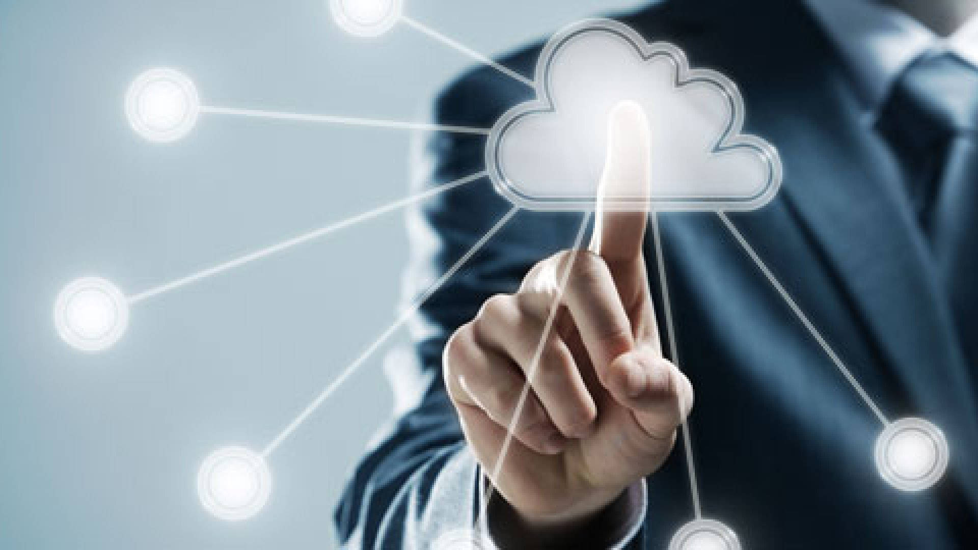 cloud icon, bright nodes, digital cloud computing, Full HD Desktop Wallpaper