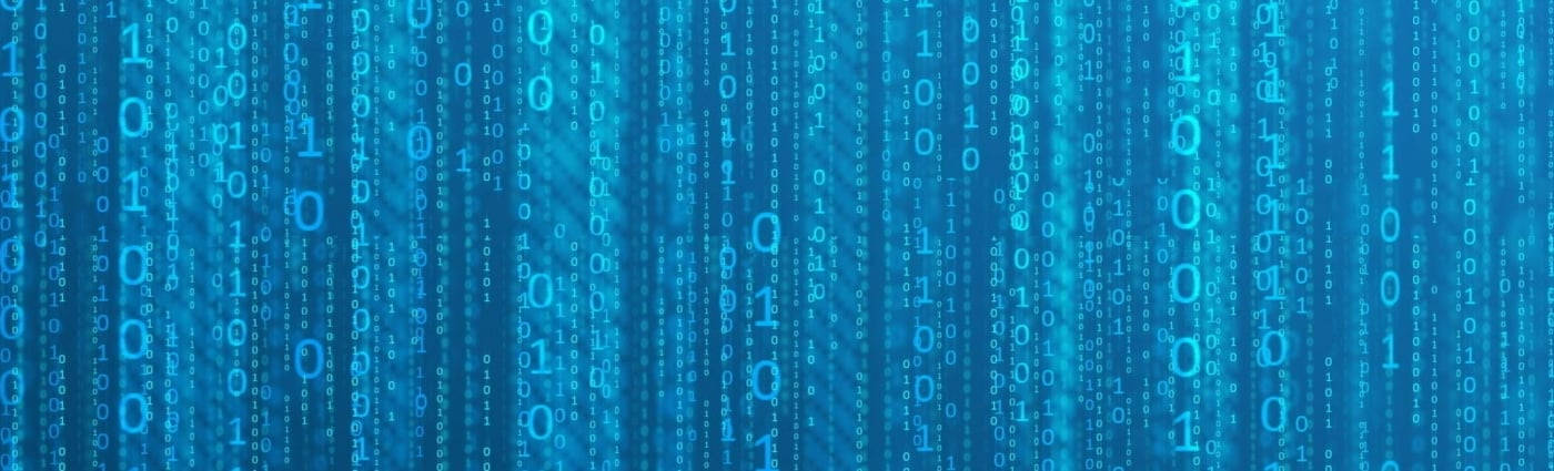 binary code, glowing, deep blue gradient, HD Desktop Wallpaper
