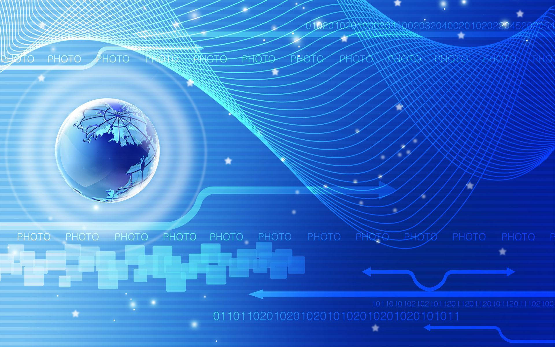 Information Technology, globe network, glowing blue digital globe, Full HD Desktop Wallpaper
