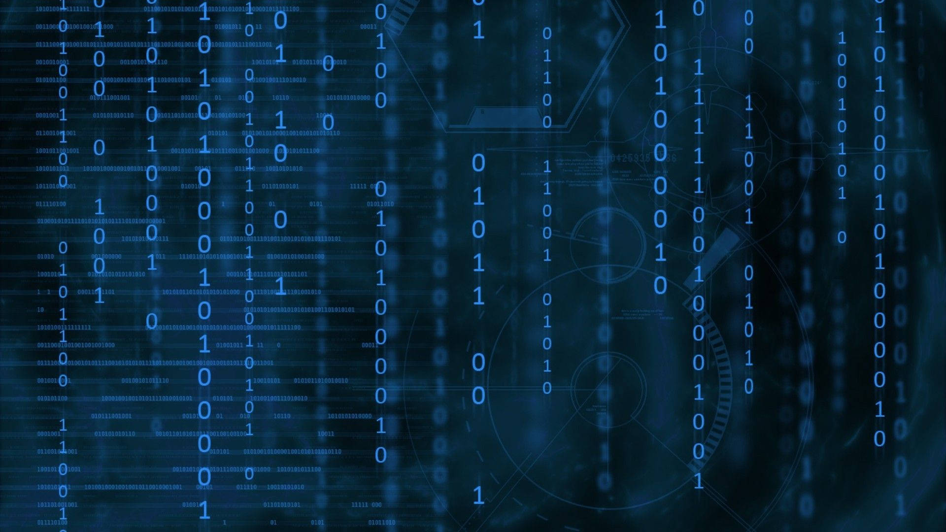 Information Technology, digital binary data, glowing blue, Full HD Desktop Wallpaper