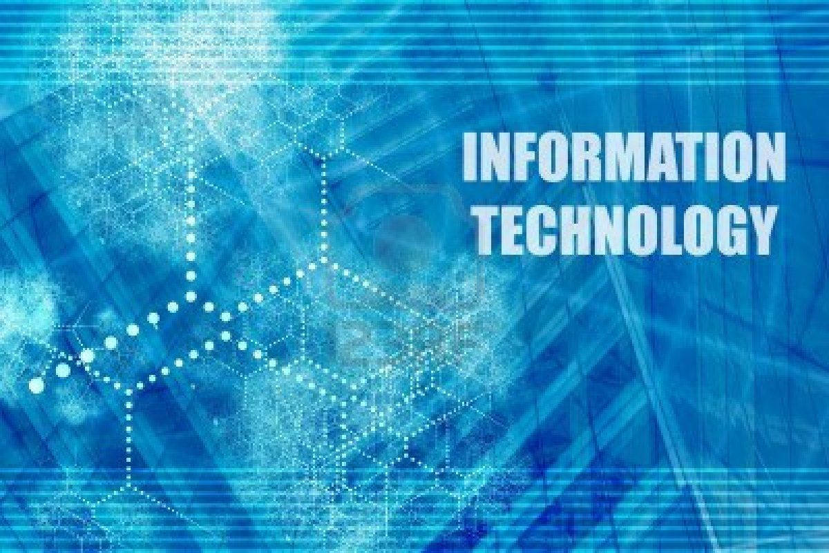 Information Technology, digital blue, glowing data streams, SD Desktop Wallpaper