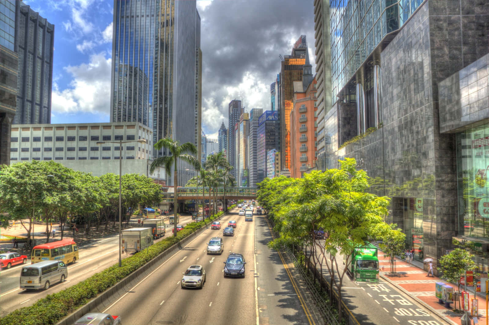 Urban Infrastructure, highway, skyscrapers, HD Desktop Wallpaper