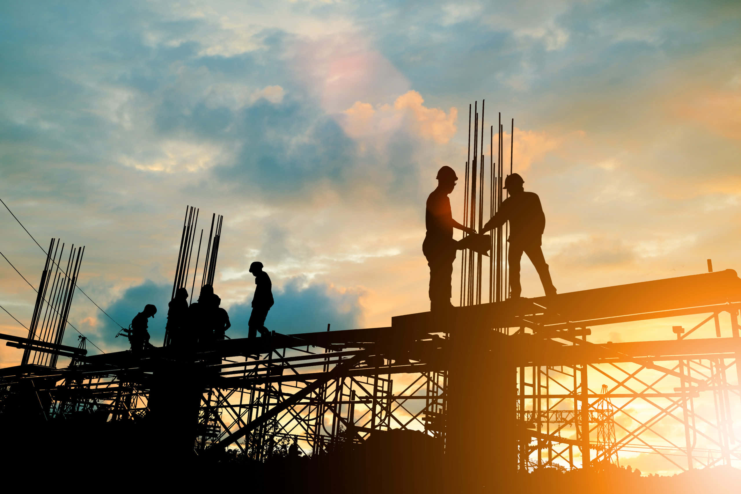 Urban Infrastructure, 21st Century, steel scaffold, 2K Desktop Wallpaper