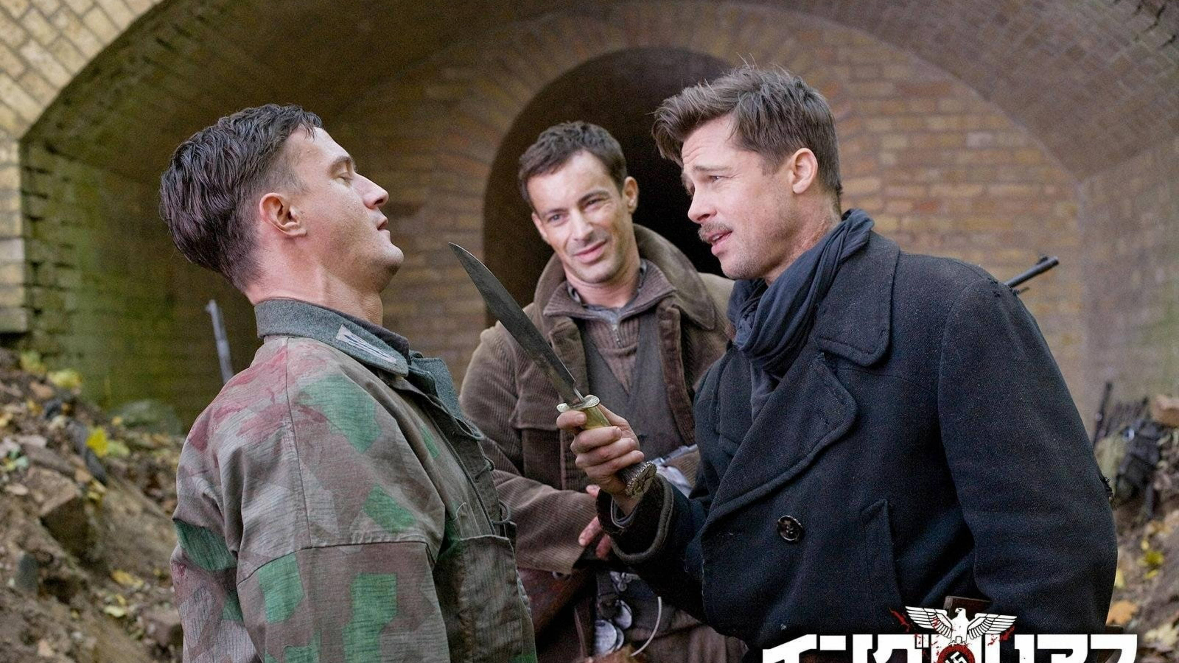Inglourious Basterds, knife scene, brick tunnel, 4K Desktop Wallpaper