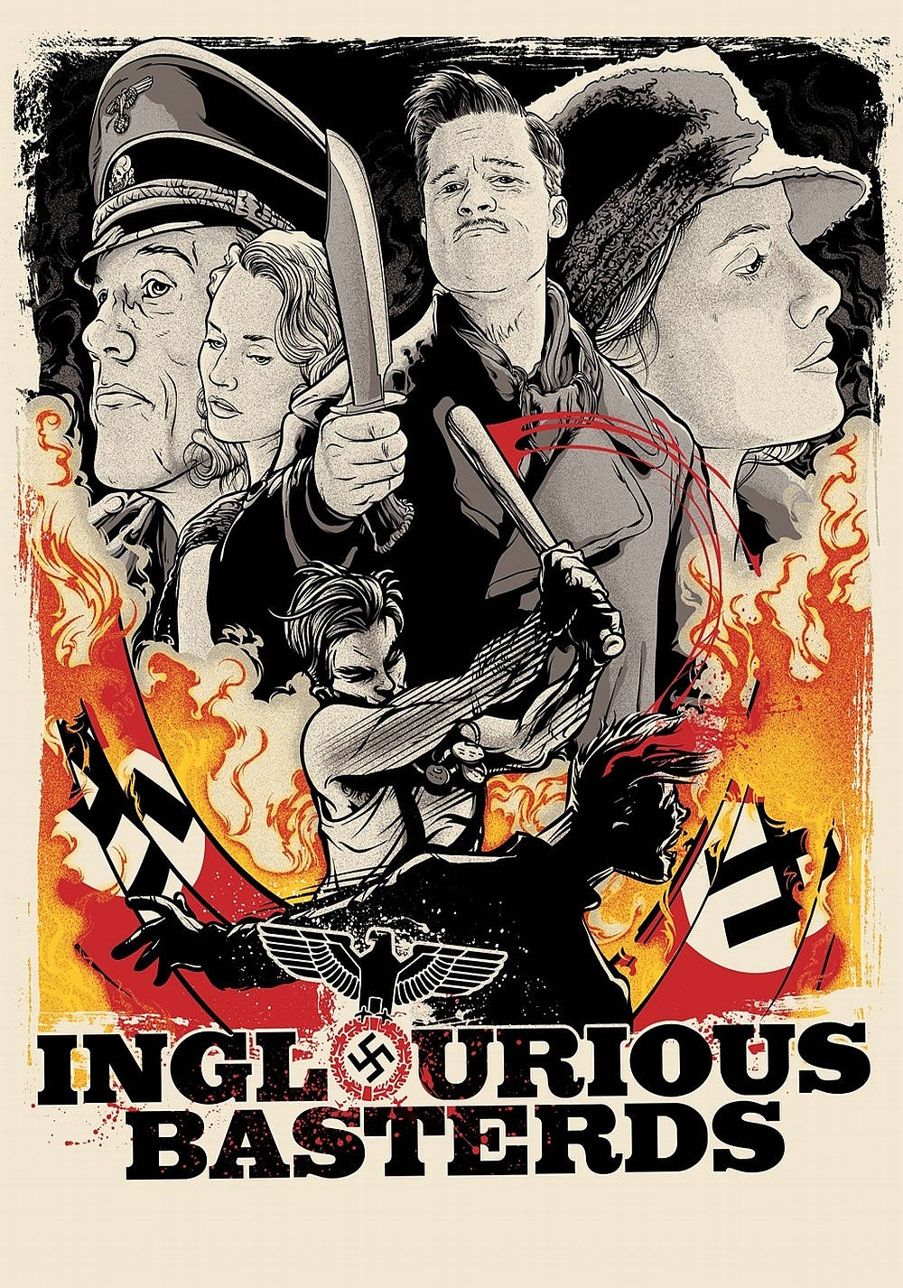 Inglourious Basterds, title art, stylized characters, HD Phone Wallpaper